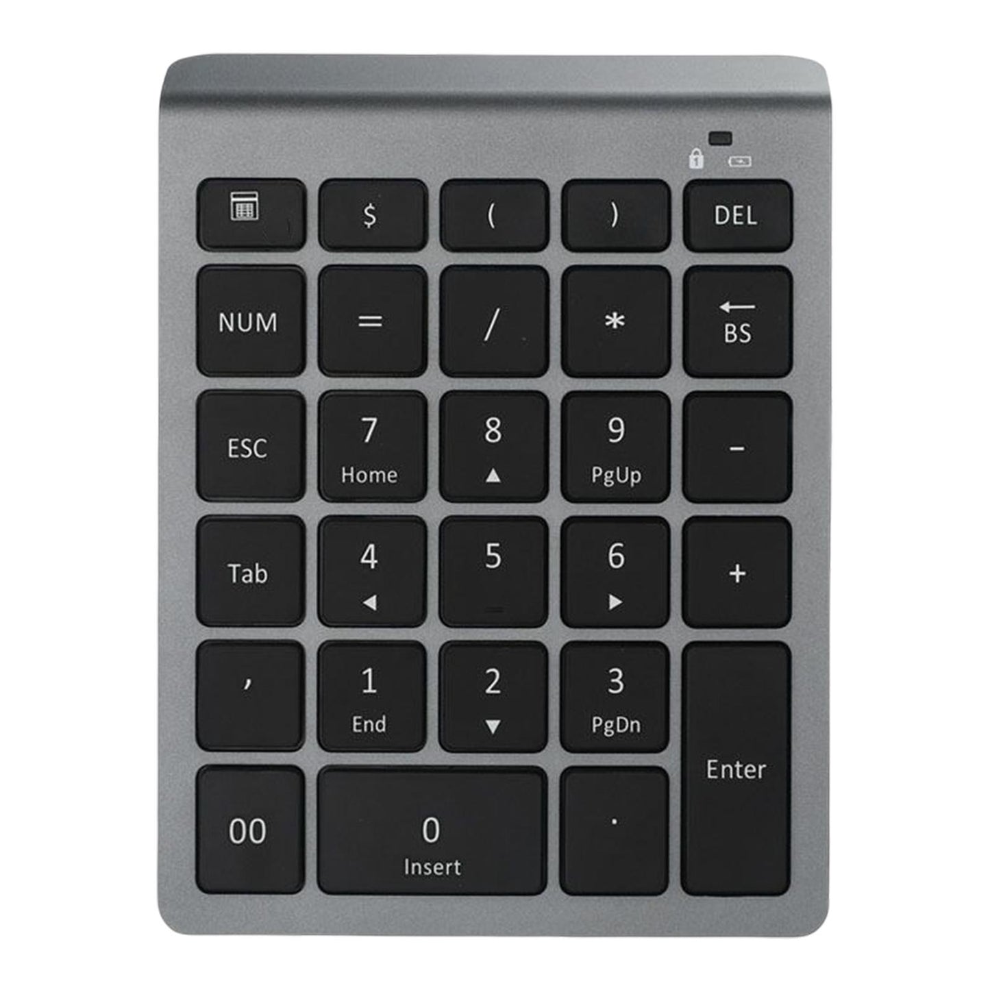 Anti Slip Bluetooth Number Pad 28 Keys Number Numpad for PC Windows Computer Grey