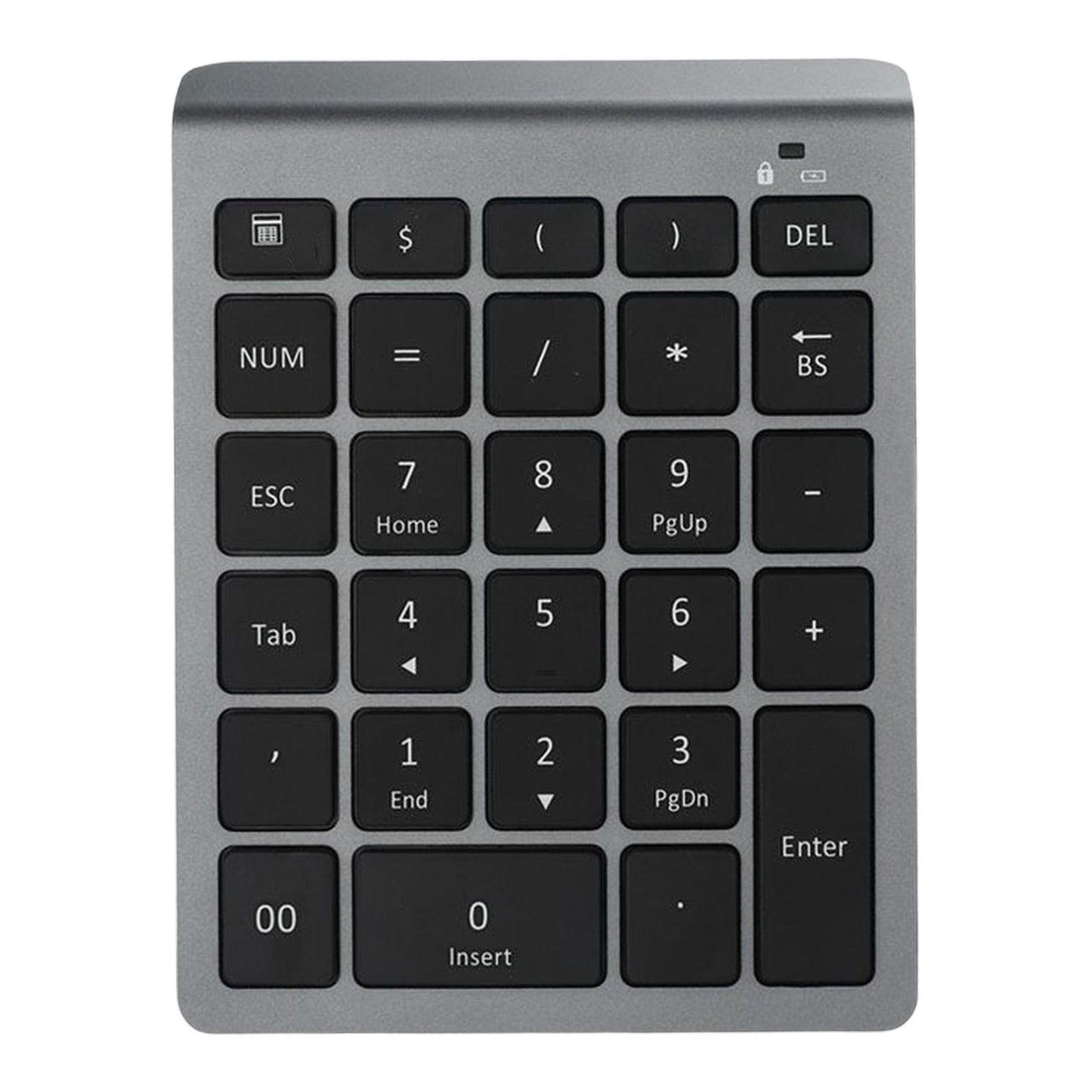 Anti Slip Bluetooth Number Pad 28 Keys Number Numpad for PC Windows Computer Grey