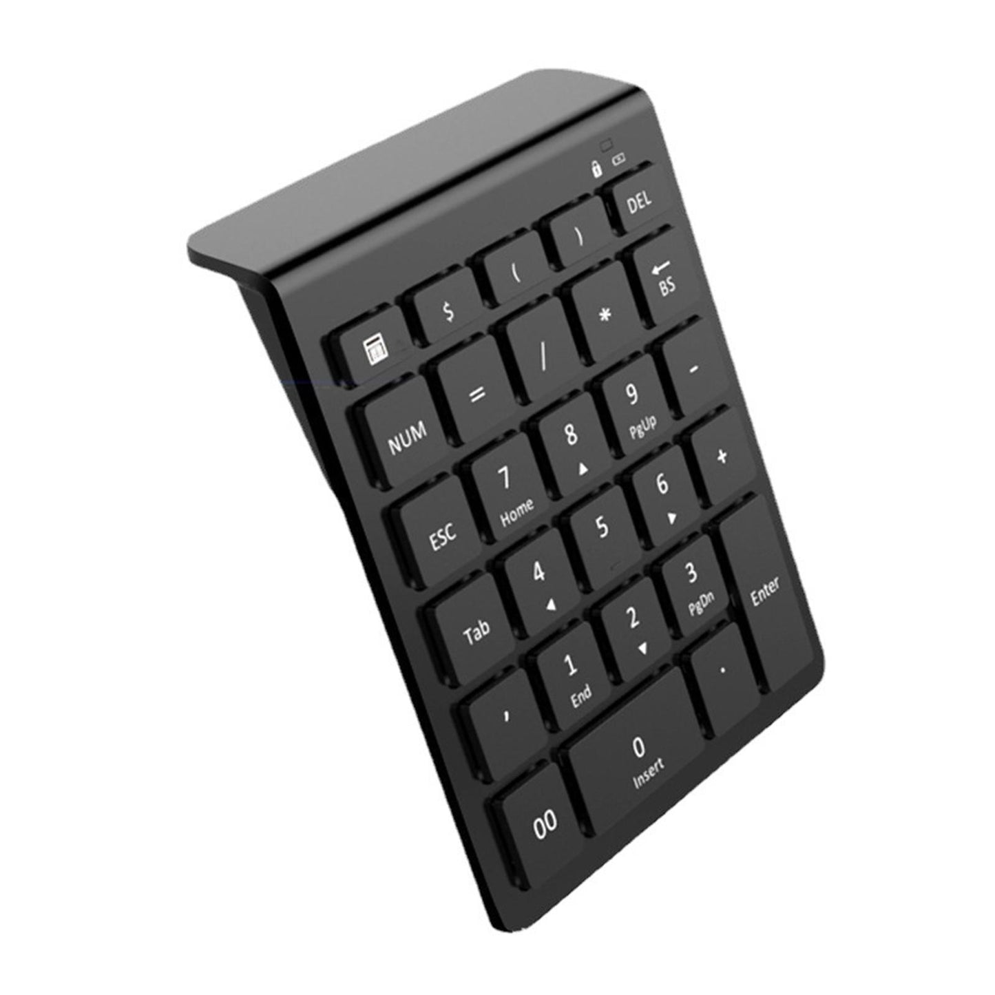 Portable Wireless Numeric Keypad 2.4G 28 Key for Laptop Financial Accounting 2.4G Black