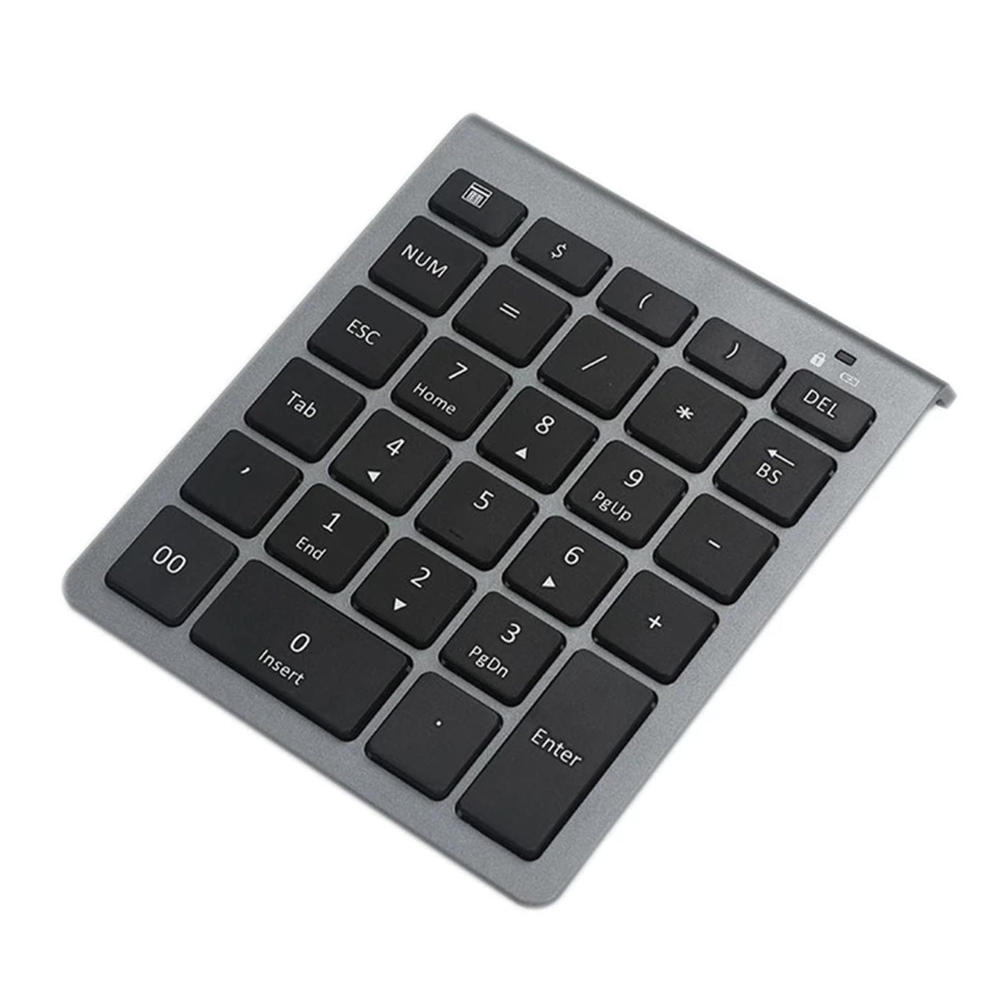 Portable Wireless Numeric Keypad 2.4G 28 Key for Laptop Financial Accounting 2.4G Grey