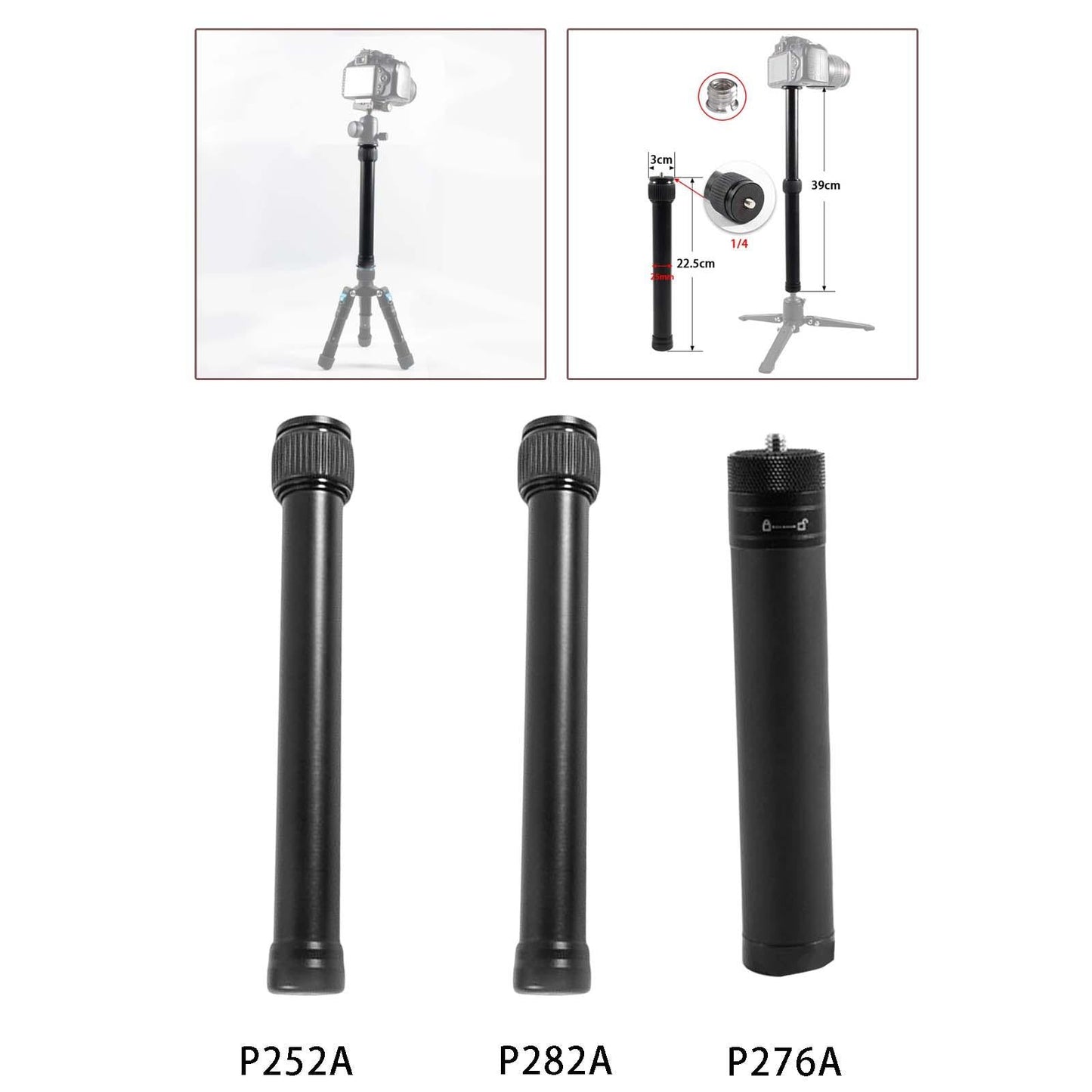 Extension Monopod Pole Tripod Extension Tube Aluminum Alloy for Zhiyun 25mm