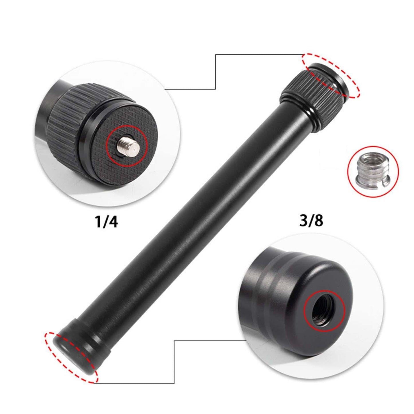 Extension Monopod Pole Tripod Extension Tube Aluminum Alloy for Zhiyun 28mm
