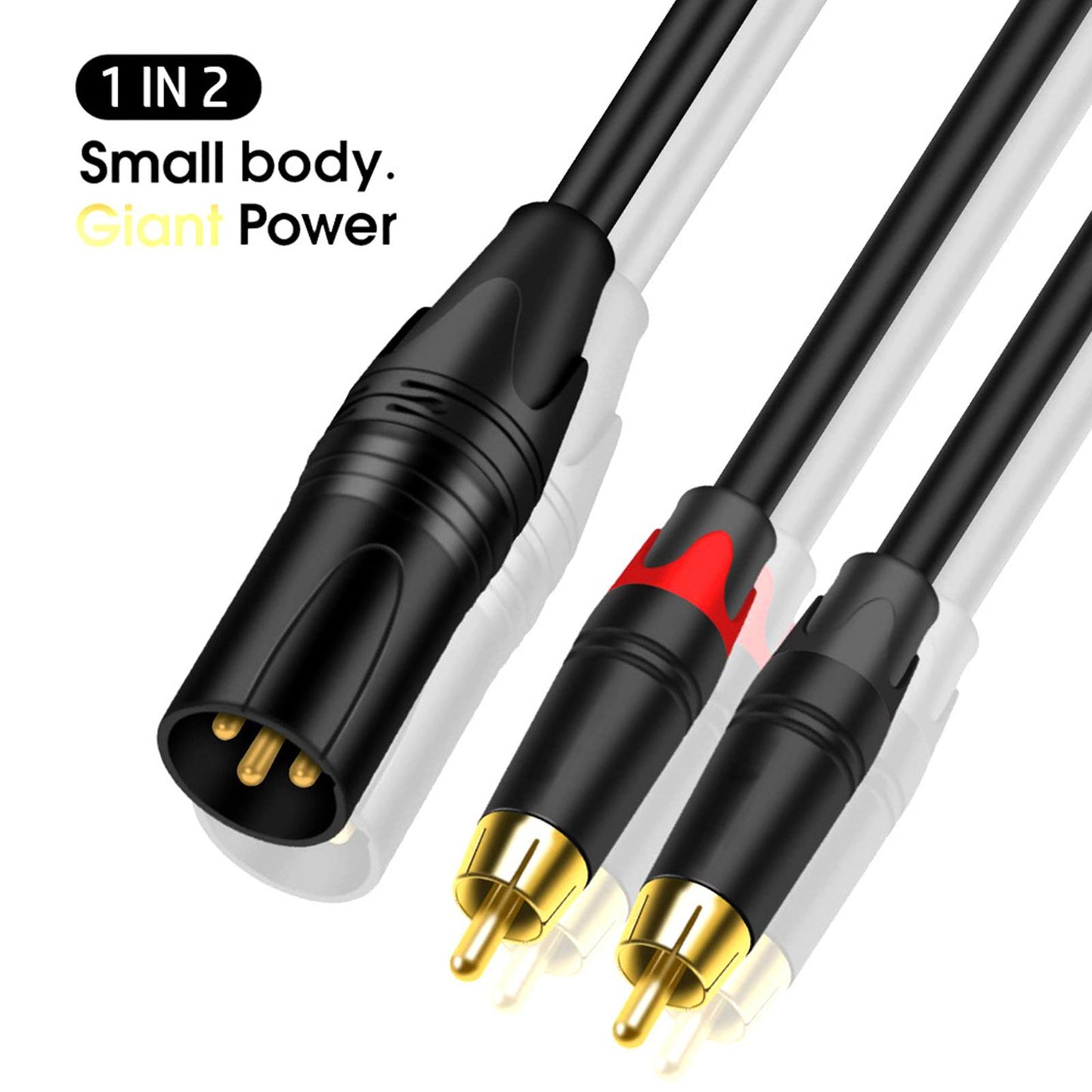 XLR to Dual HiFi Stereo Audio Connection Shielded for Recorders Male 0.3M