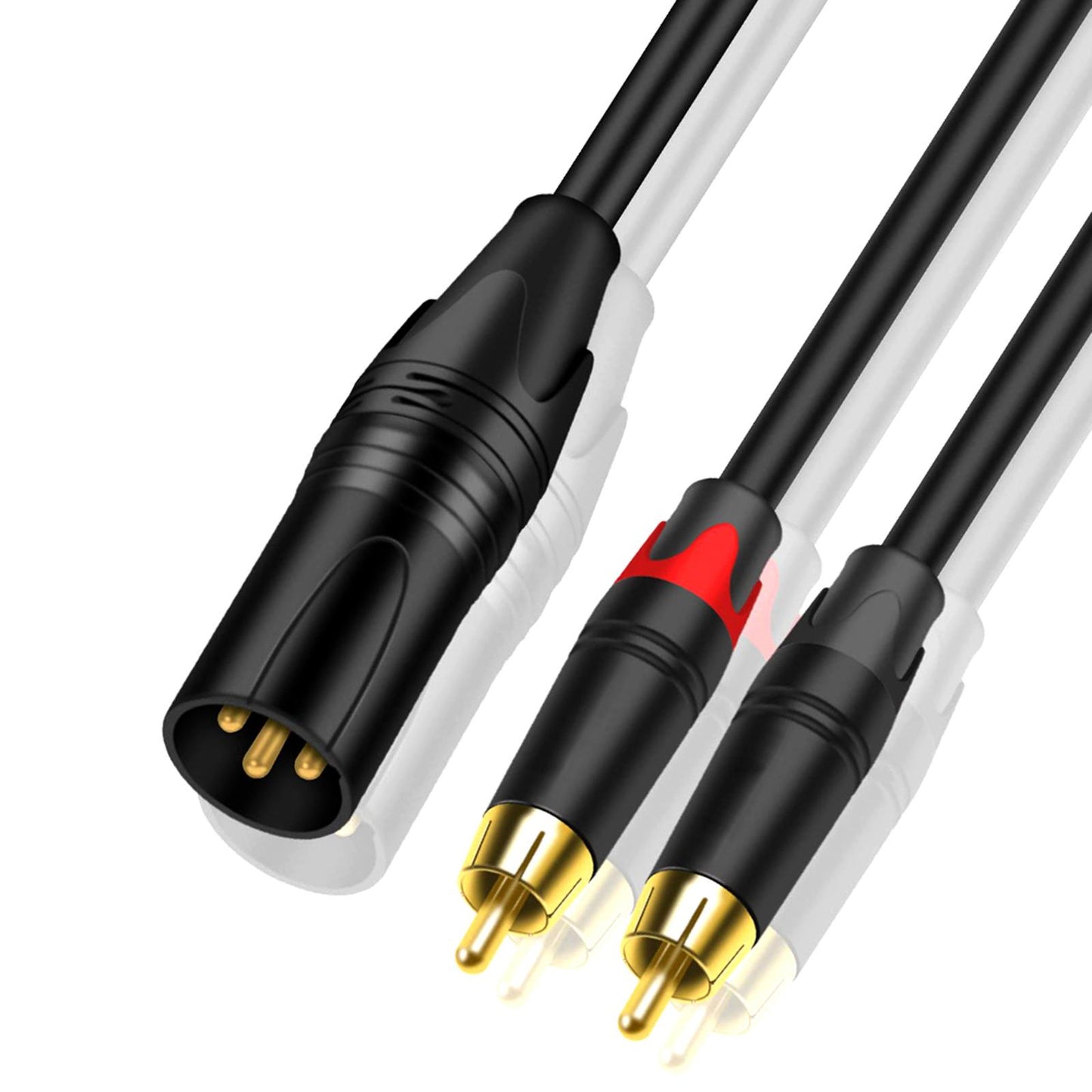 XLR to Dual HiFi Stereo Audio Connection Shielded for Recorders Male 3M