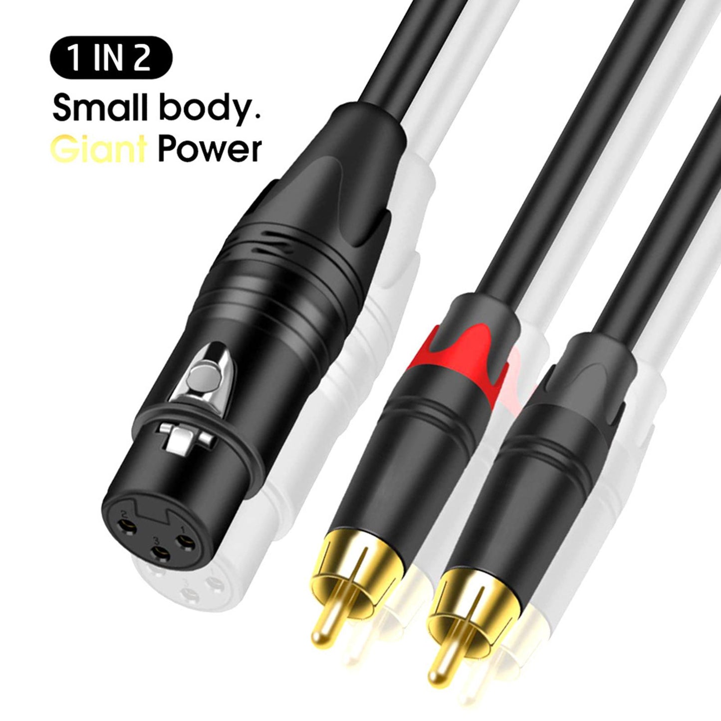 XLR to Dual HiFi Stereo Audio Connection Shielded for Recorders Female 1M