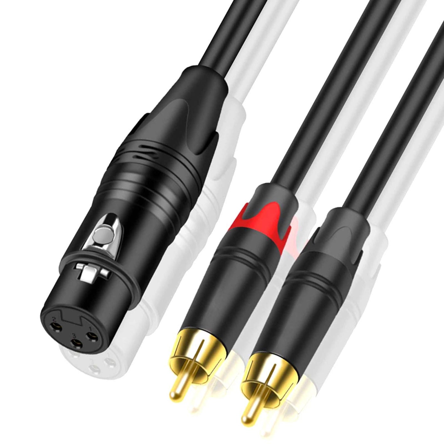 XLR to Dual HiFi Stereo Audio Connection Shielded for Recorders Female 2M