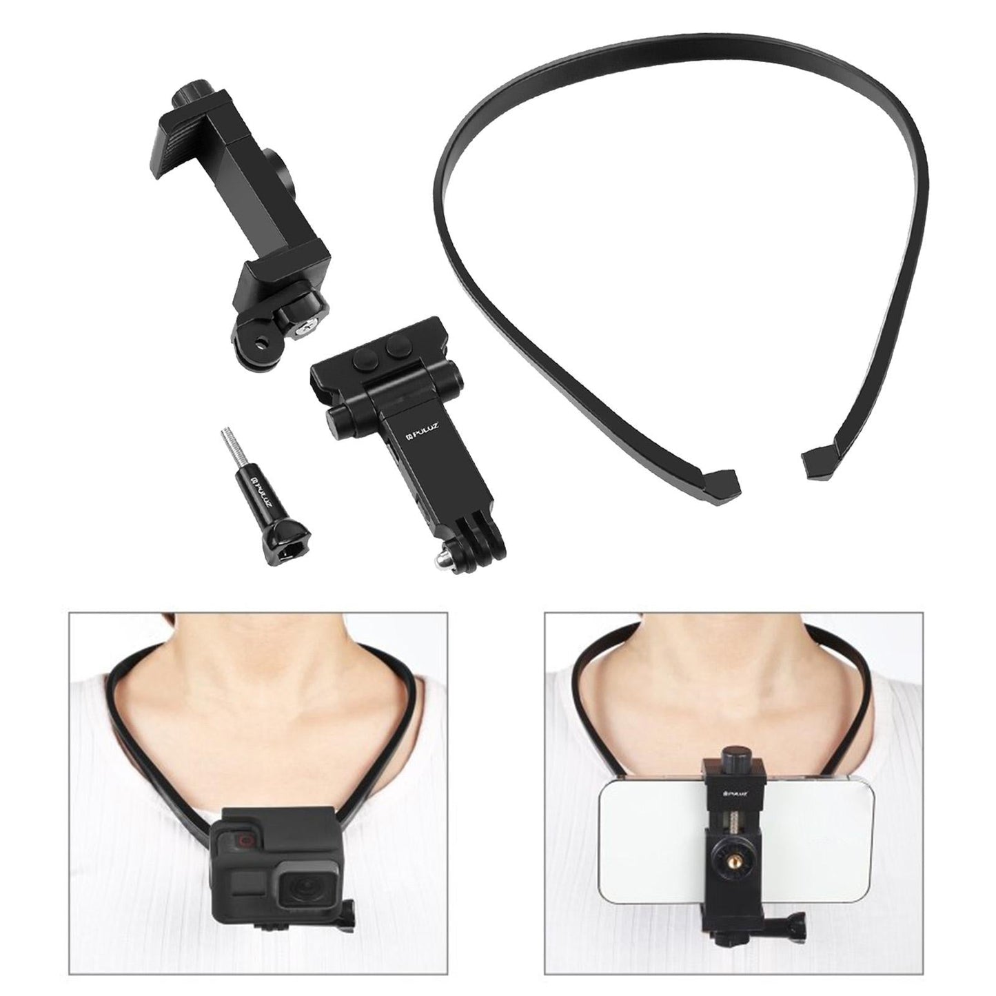 Neck Holder Mount Kit Adjustable Neck Mount Holder Strap for Camera