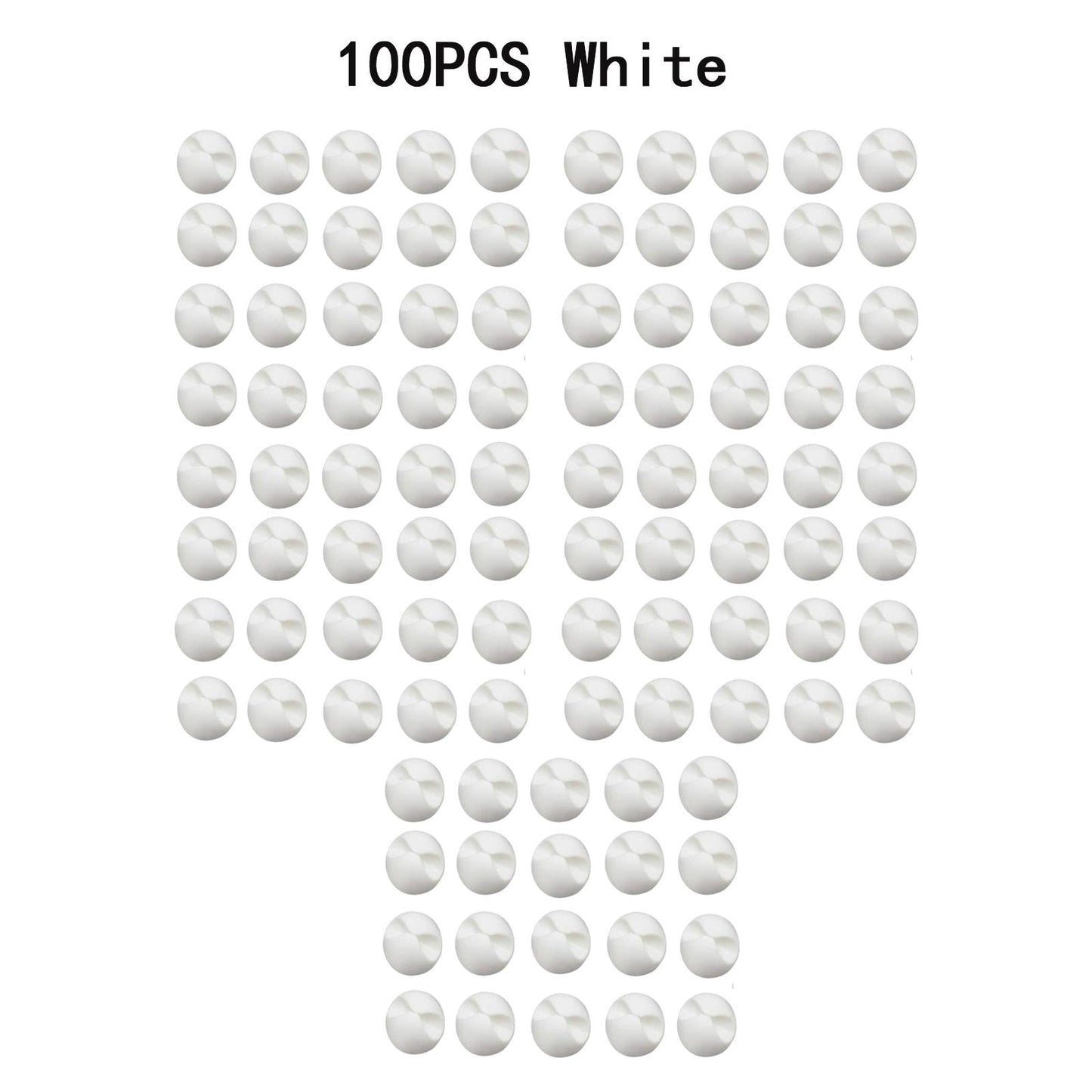 100x Cables Clips Holders Cord Organizer for Charging Cables White