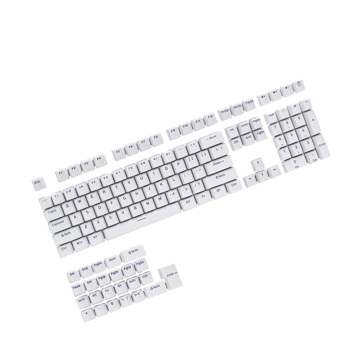 132 Keycaps PBT Universal Simple Themed for Keyboard Accessories White