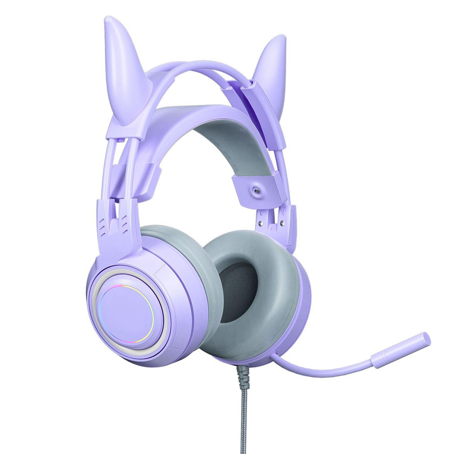 Gaming Headset with Microphone Comfortable 3.5mm Durable Laptop Purple