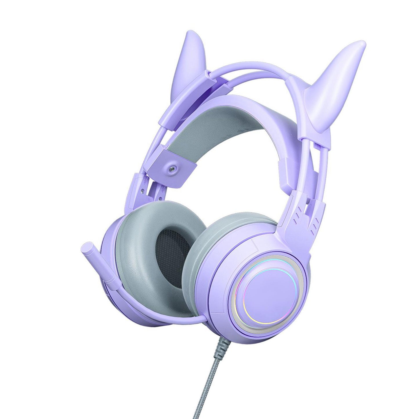 Gaming Headset with Microphone Comfortable 3.5mm Durable Laptop Purple