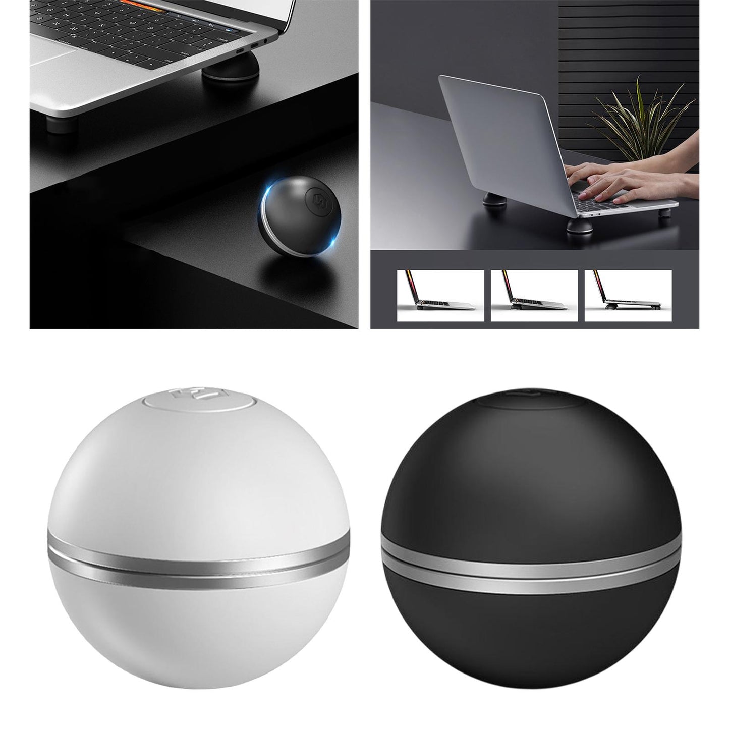 Portable Fold Laptop Stand Holder Cooler Ball for Tablet PC Notebook white