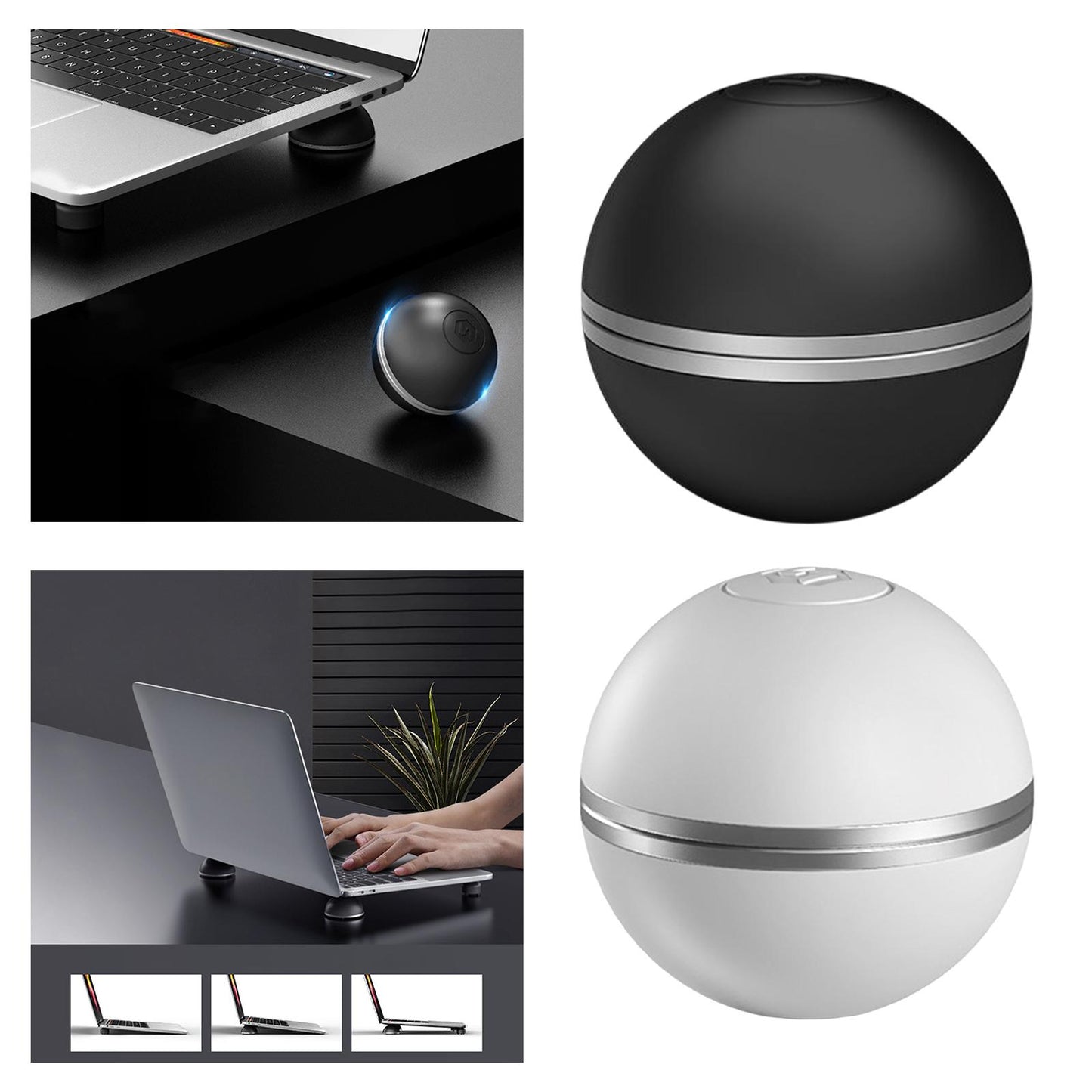 Portable Fold Laptop Stand Holder Cooler Ball for Tablet PC Notebook white