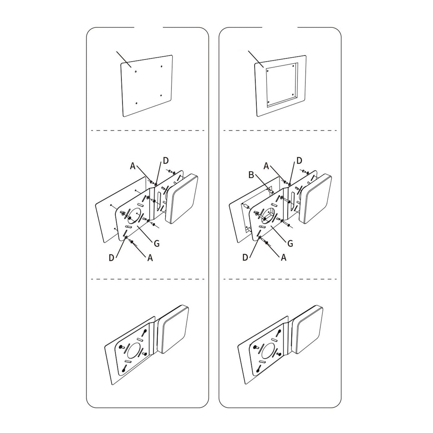 VESA Mounting Bracket Fixed for Advertising monitor Flat