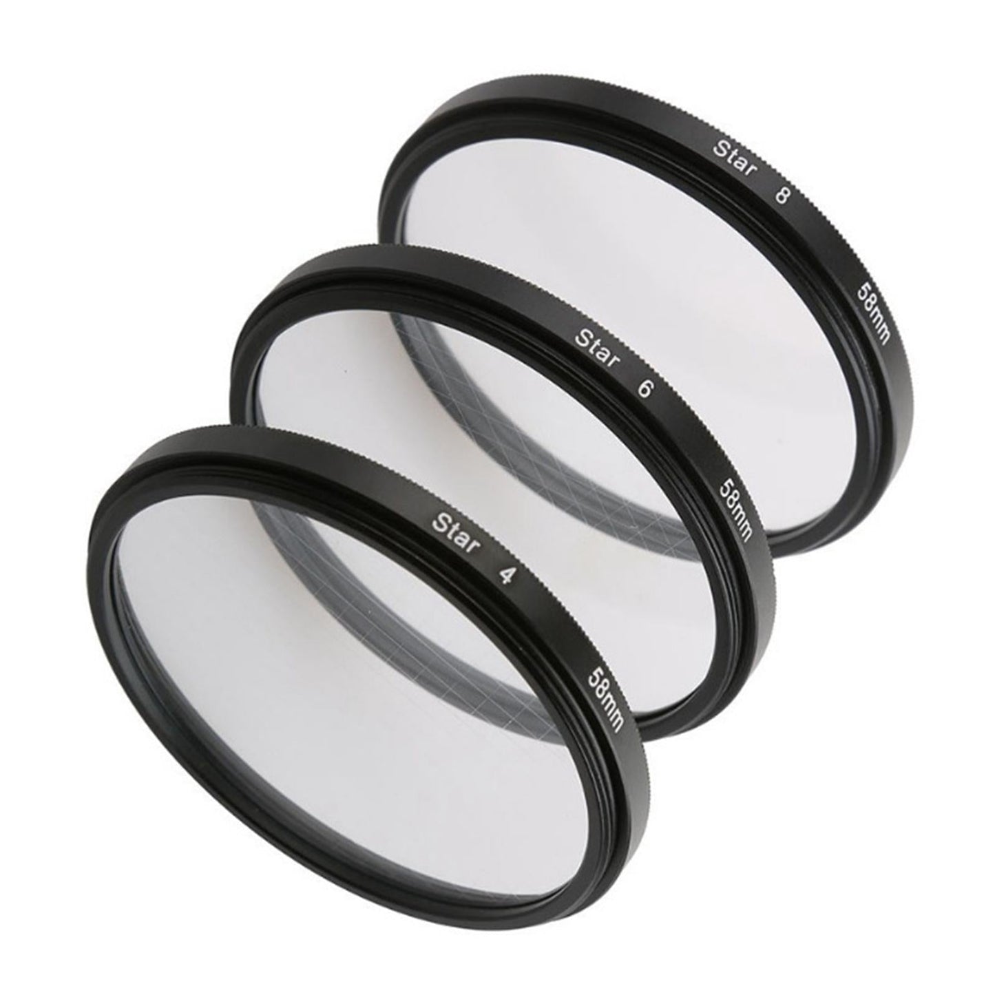 3Pcs Camera Lens filter with bag 4 6 8 Points Slim 77mm