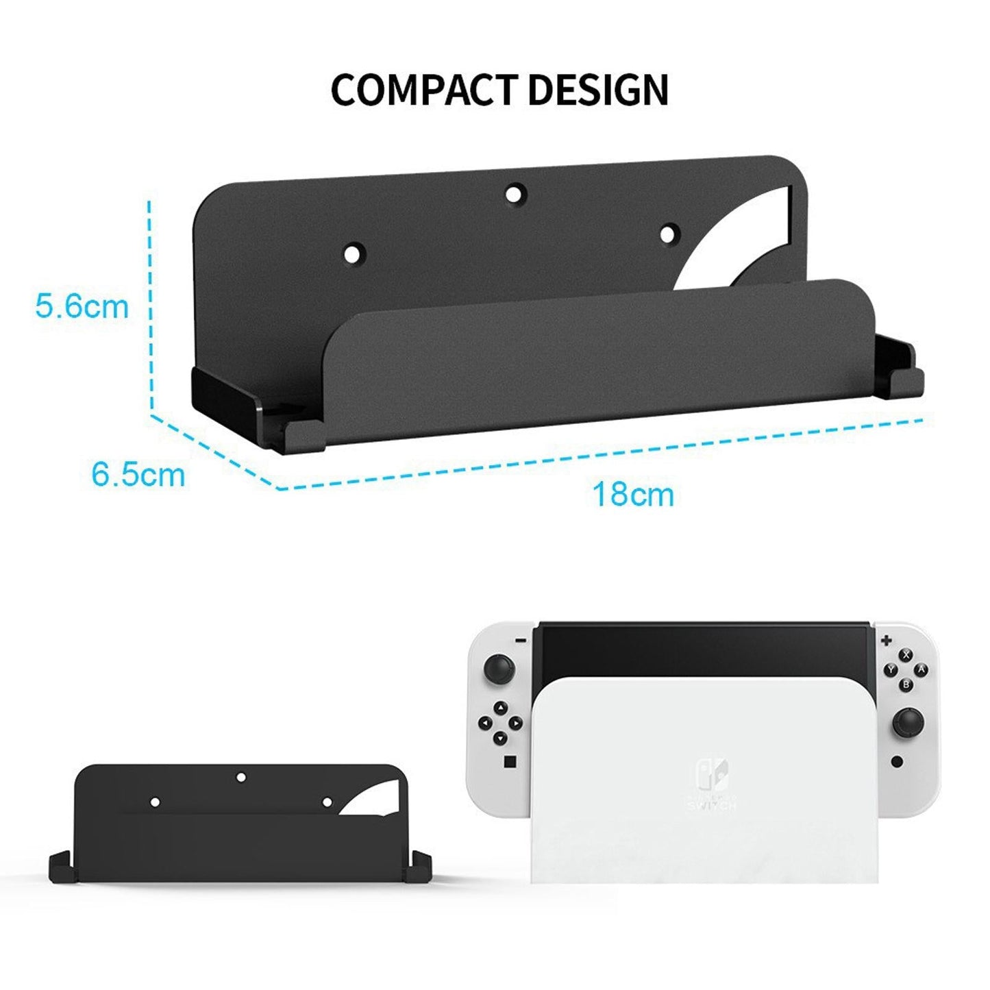Game Console Wall Mounted Holder Bracket Solid Hanger for Organizer Box White