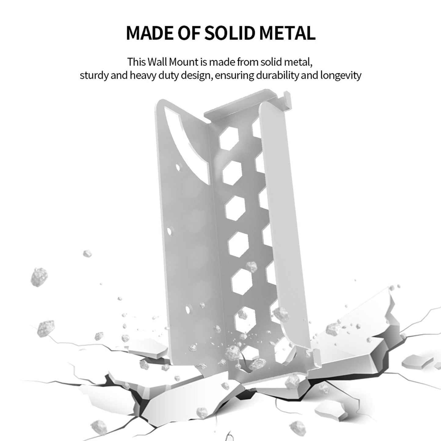 Game Console Wall Mounted Holder Bracket Solid Hanger for Organizer Box White