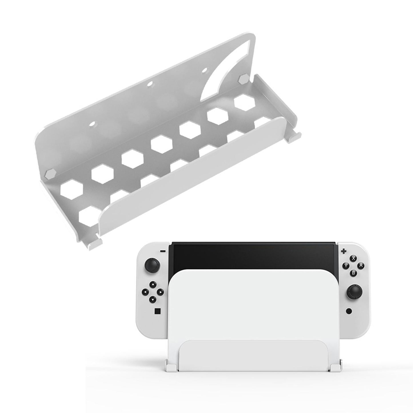 Game Console Wall Mounted Holder Bracket Solid Hanger for Organizer Box White