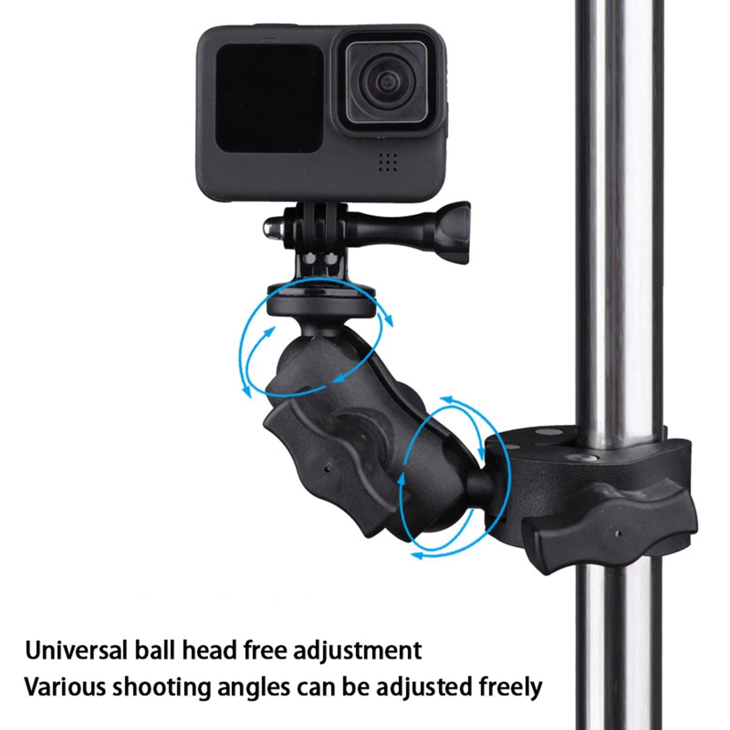 Motorcycle Handlebar Camera Mount 1/4 360 Degree Rotary Standard Big Clamp