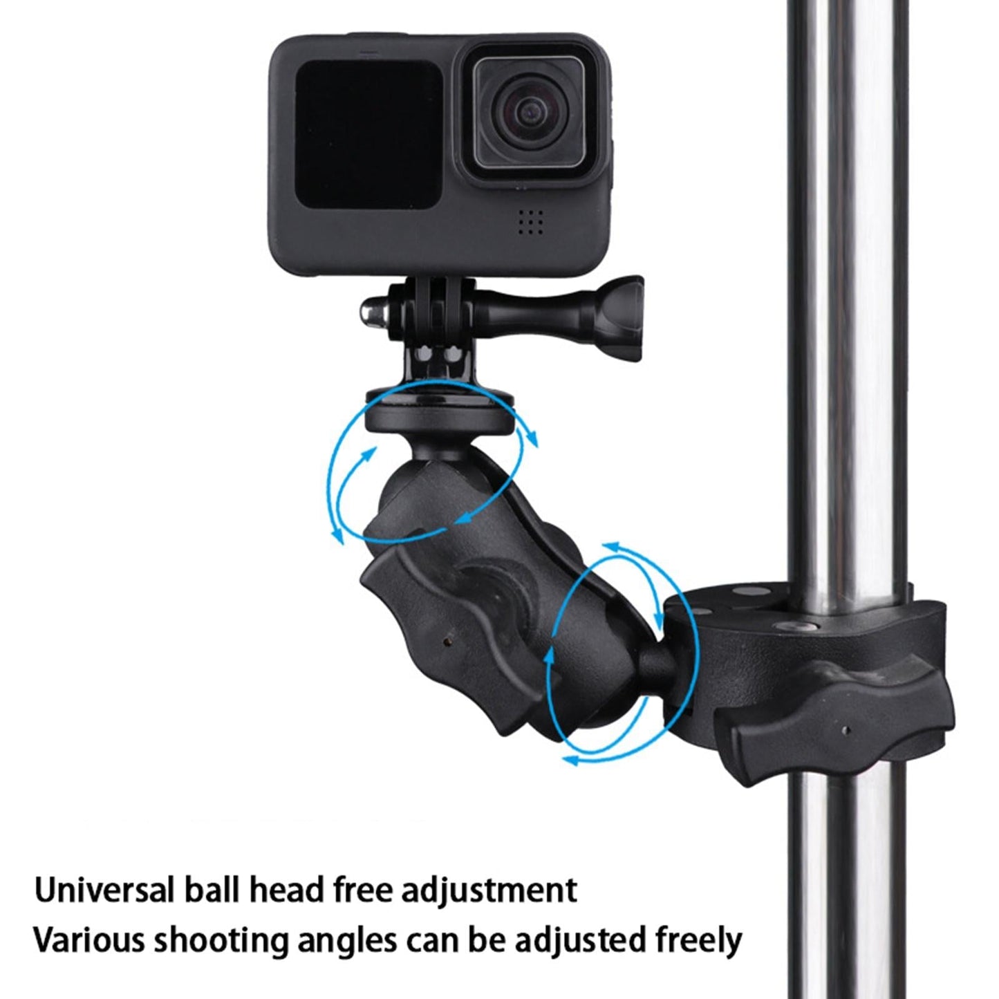 Motorcycle Handlebar Camera Mount 1/4 360 Degree Rotary Standard Big Clamp