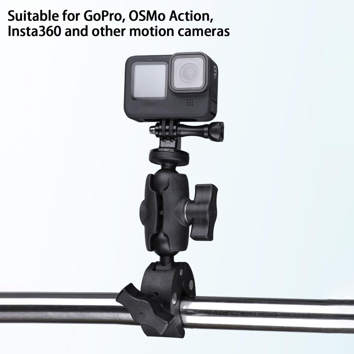 Motorcycle Handlebar Camera Mount 1/4 360 Degree Rotary Extended Big Clamp