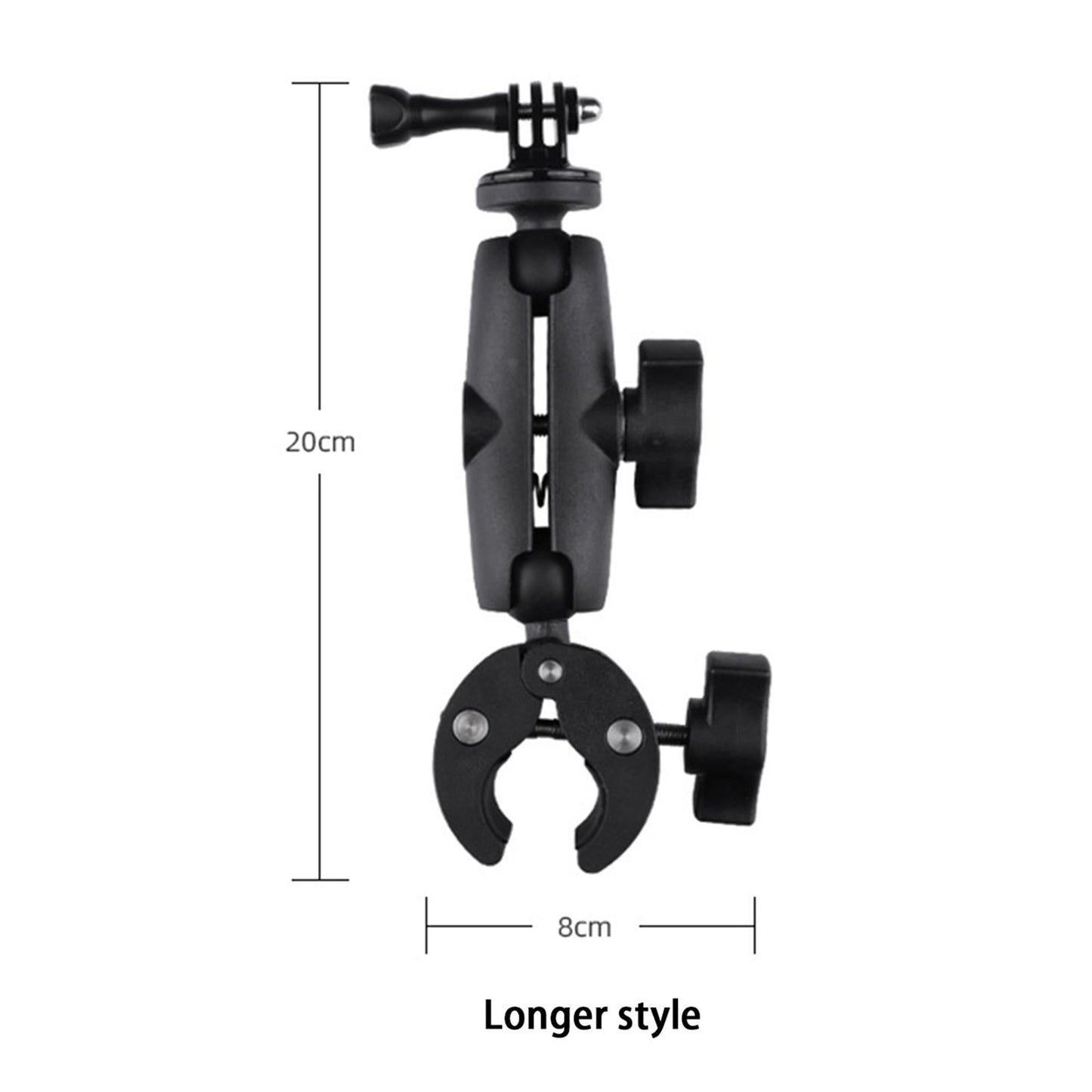 Motorcycle Handlebar Camera Mount 1/4 360 Degree Rotary Extended Big Clamp