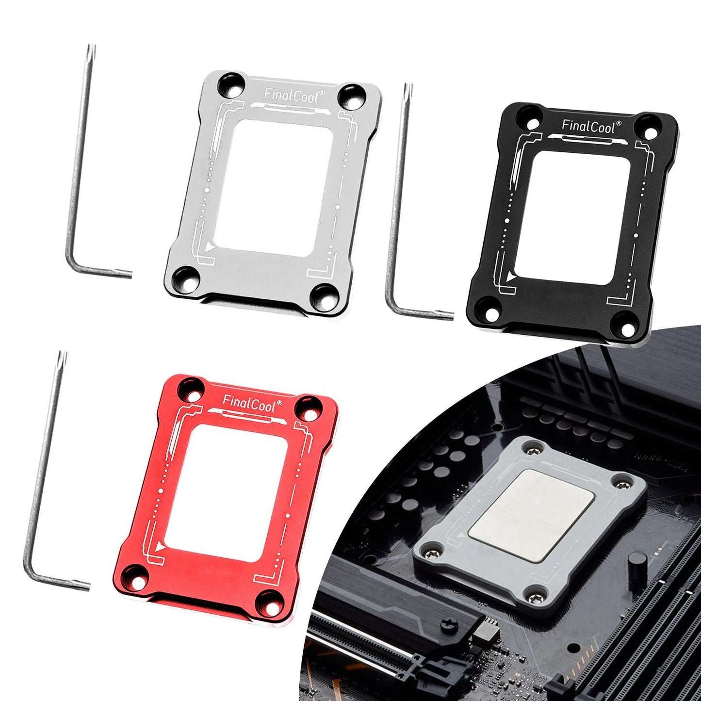 CPU Contact Frame Aluminum Alloy Anti Bending for 12TH Gen LGA1700 Silver