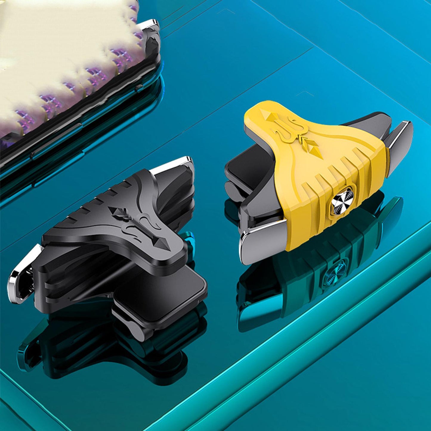 Mobile Games Controller Fire and Aim Buttons Gaming Joysticks Gamepad Grip