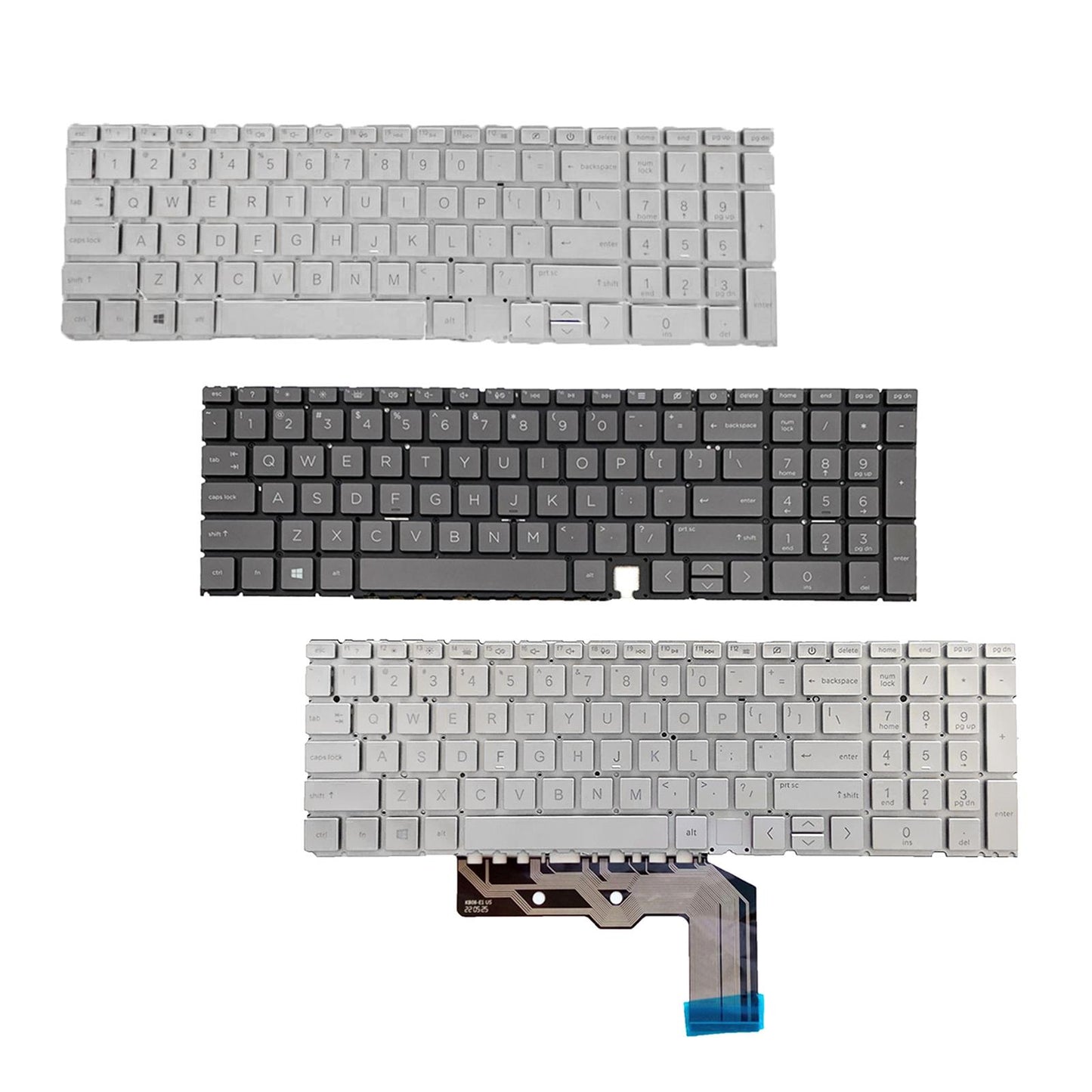 US Layout Laptop Keyboard for HP 15M 15-Ed Tpn-C149 Silver No Backlight