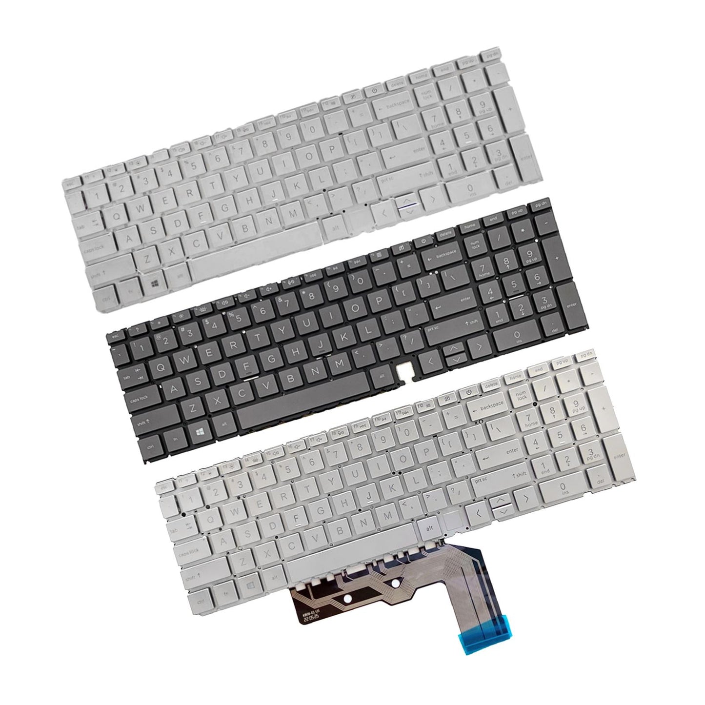 US Layout Laptop Keyboard for HP 15M 15-Ed Tpn-C149 Silver No Backlight