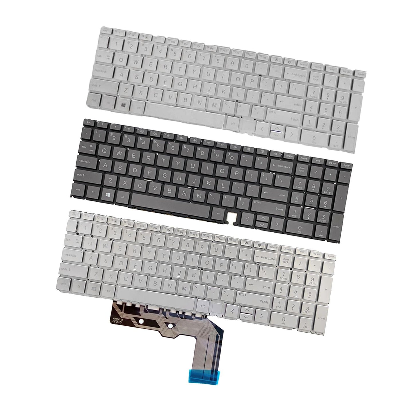 US Layout Laptop Keyboard for HP 15M 15-Ed Tpn-C149 Silver No Backlight