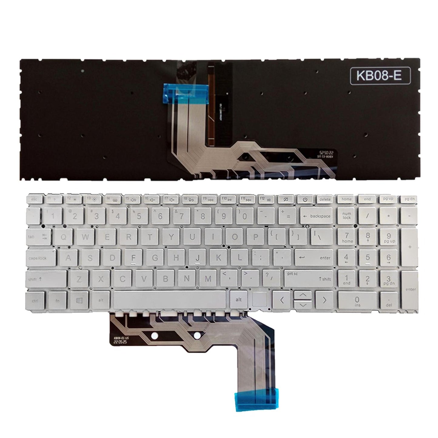 US Layout Laptop Keyboard for HP 15M 15-Ed Tpn-C149 Silver withBacklight