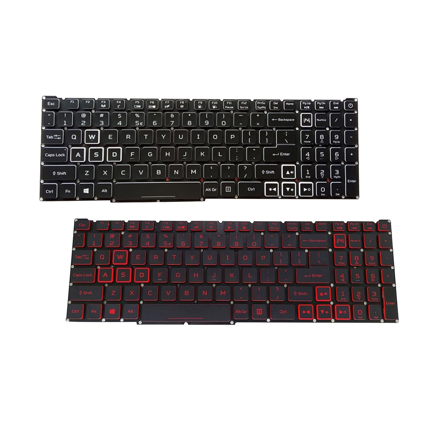 Laptop Replacement Keyboard with Backlight US for 300 PH315-52 54 White