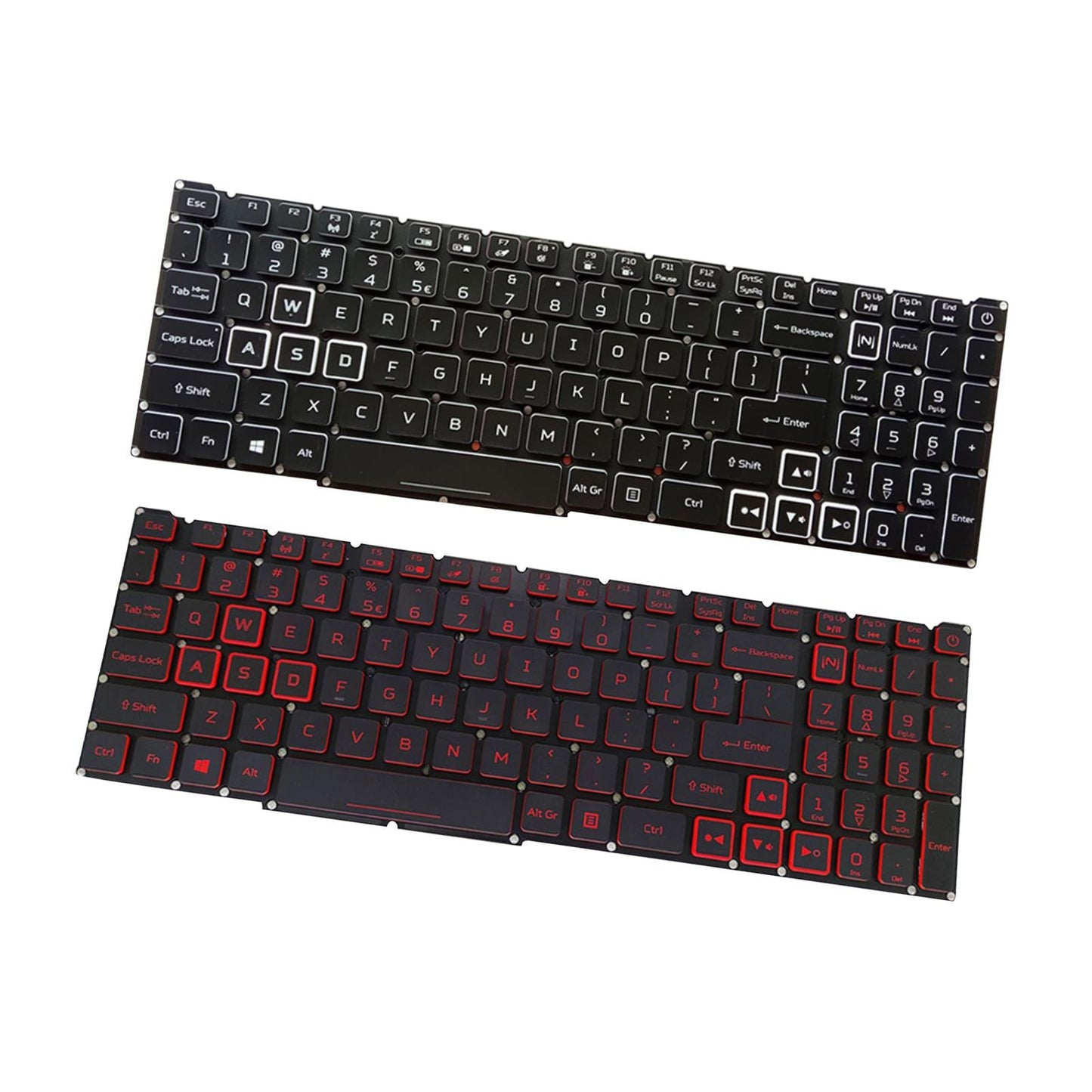 Laptop Replacement Keyboard with Backlight US for 300 PH315-52 54 White