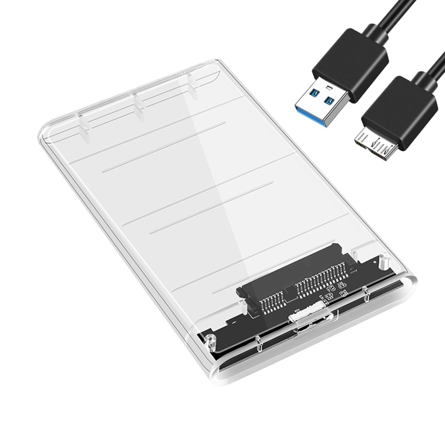 2.5inch External Hard Drive Enclosure SSD Enclosure 5Gbps SATA to USB 3.1 Clear