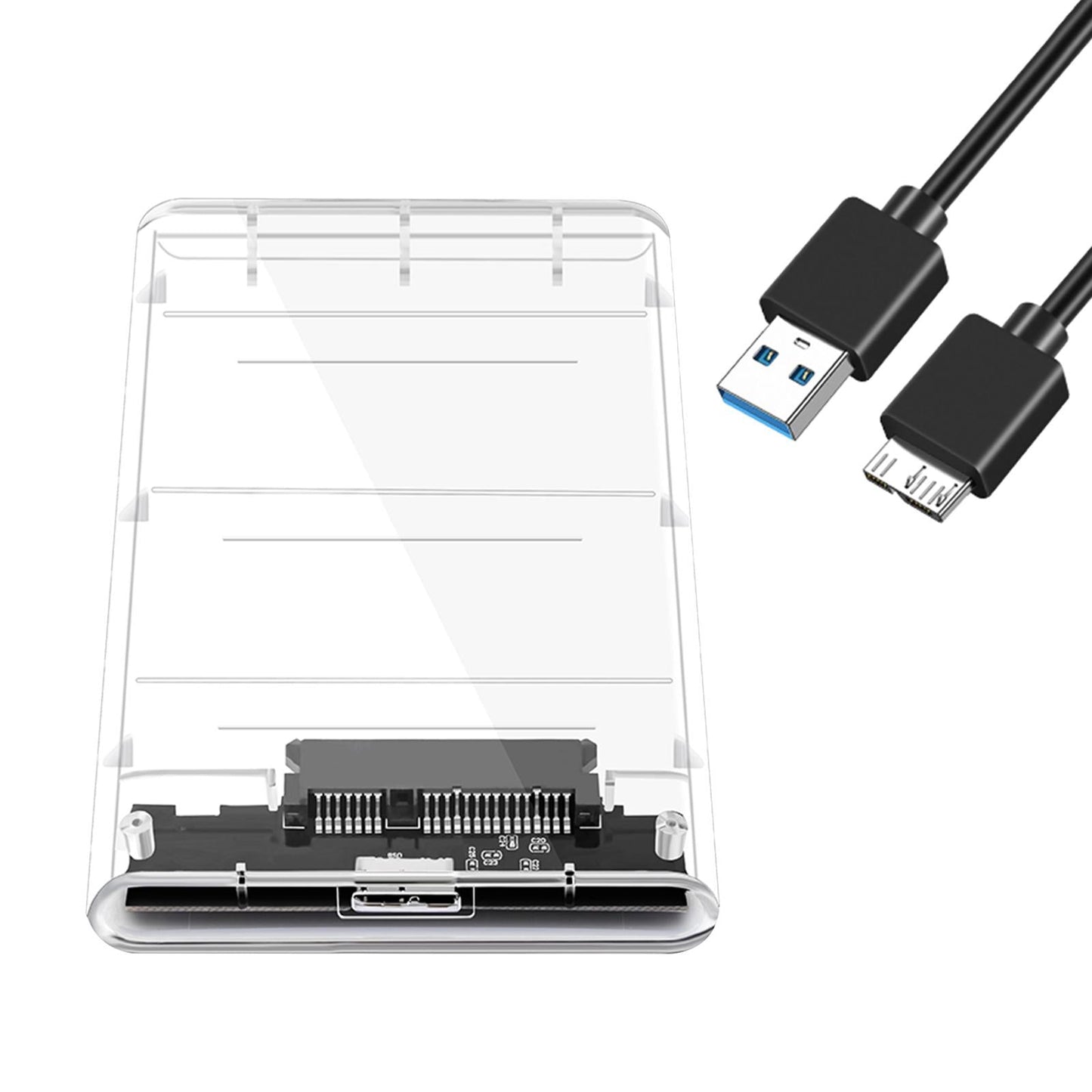 2.5inch External Hard Drive Enclosure SSD Enclosure 5Gbps SATA to USB 3.1 Clear