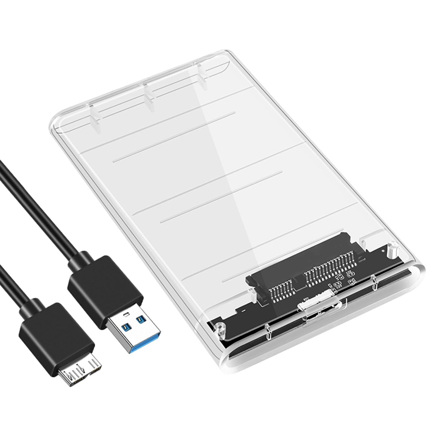 2.5inch External Hard Drive Enclosure SSD Enclosure 5Gbps SATA to USB 3.1 Clear