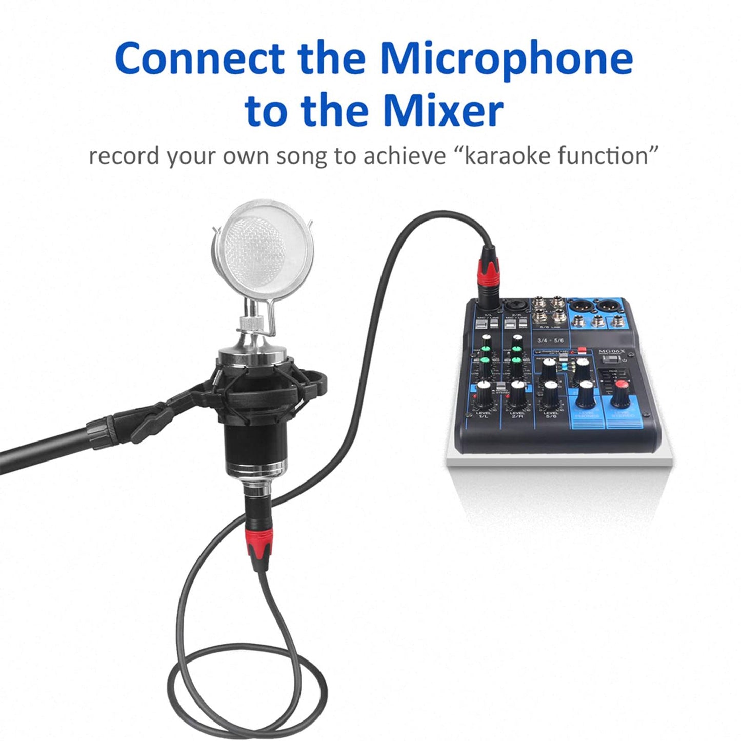 XLR Microphone Cable Audio Cable XLR Cable for PA Systems Mixers Speakers 2m