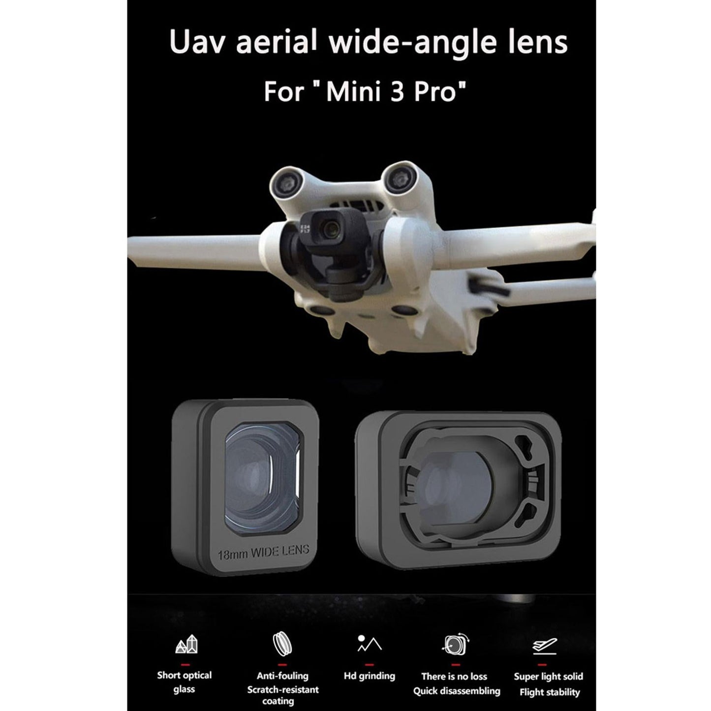 HD Wide Angle Lens External Corrosion Resistance Coating for 3 Pro