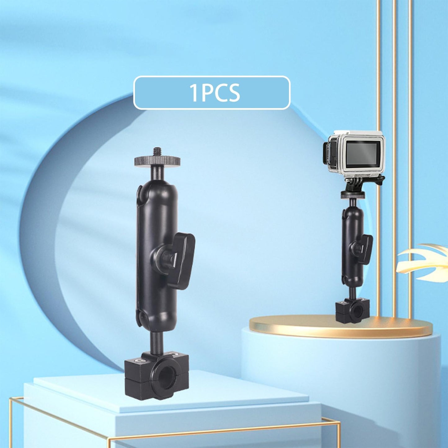 Motorcycle Rearview Mirror Stand Cameras Accessory Rotating for Camera