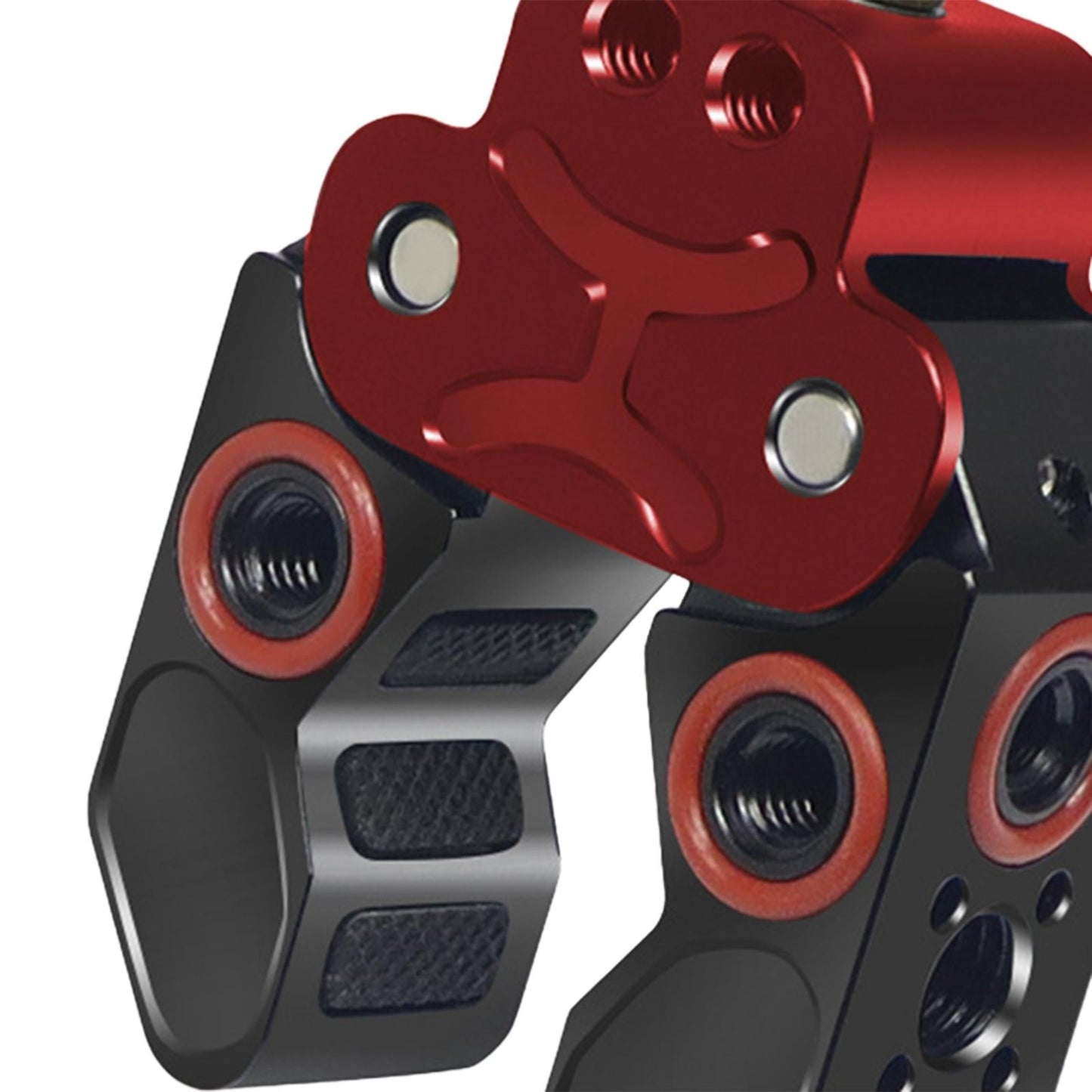 Claw Clamp with 1/4inch Thread Holes 3/8inch Locating Pin for Camera Tripod Black Red