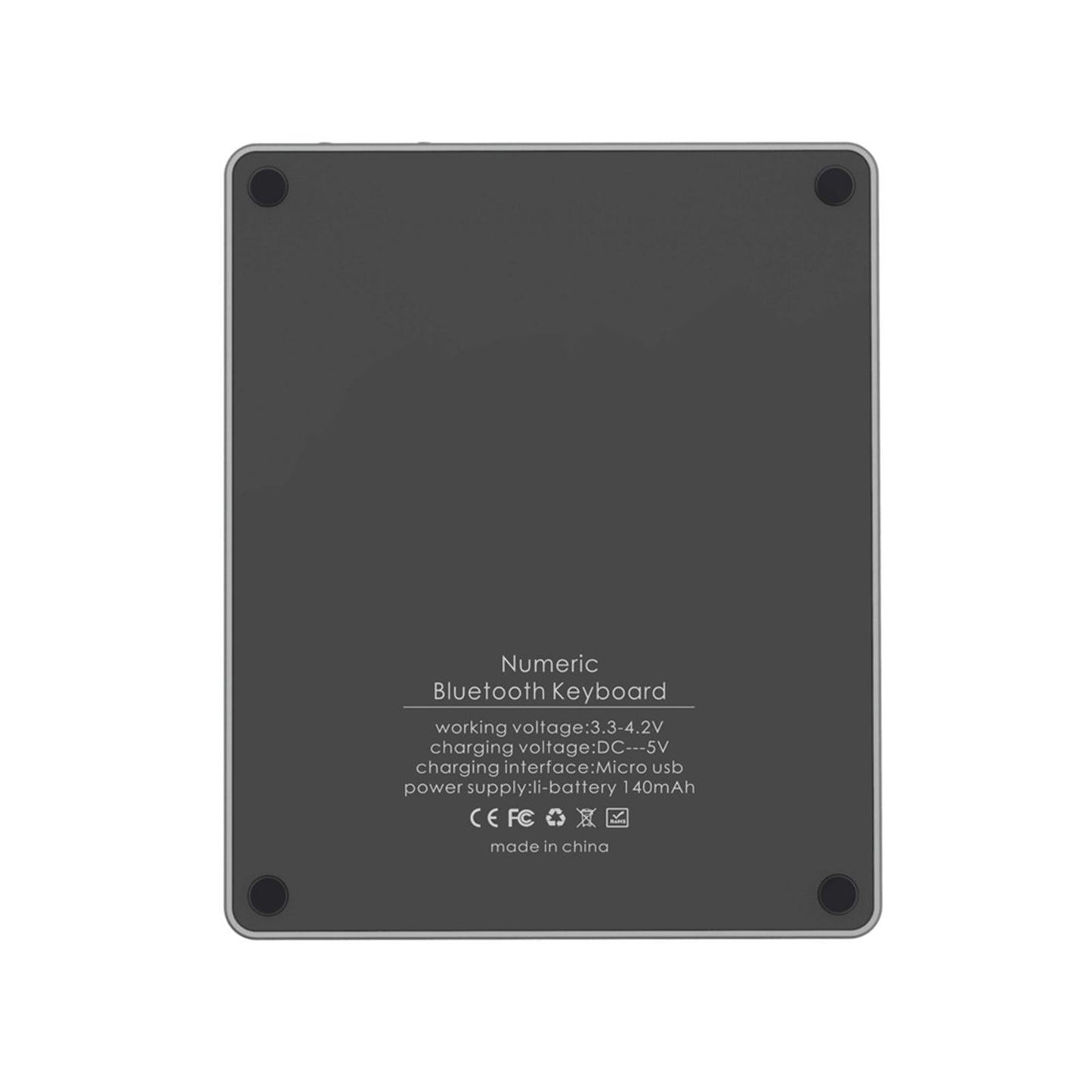 Numeric Keypad Rechargeable with USB Hub for Desktop Notebook Silver