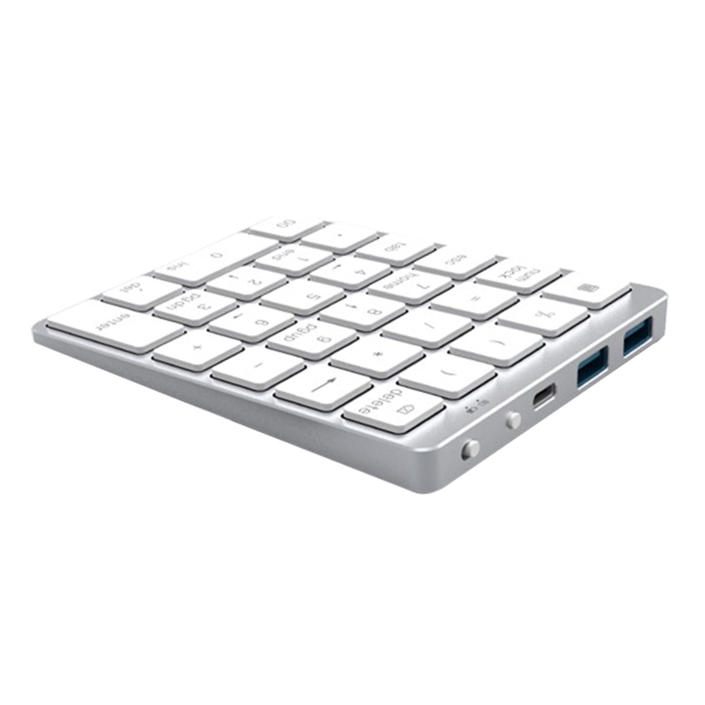 Numeric Keypad Rechargeable with USB Hub for Desktop Notebook Silver