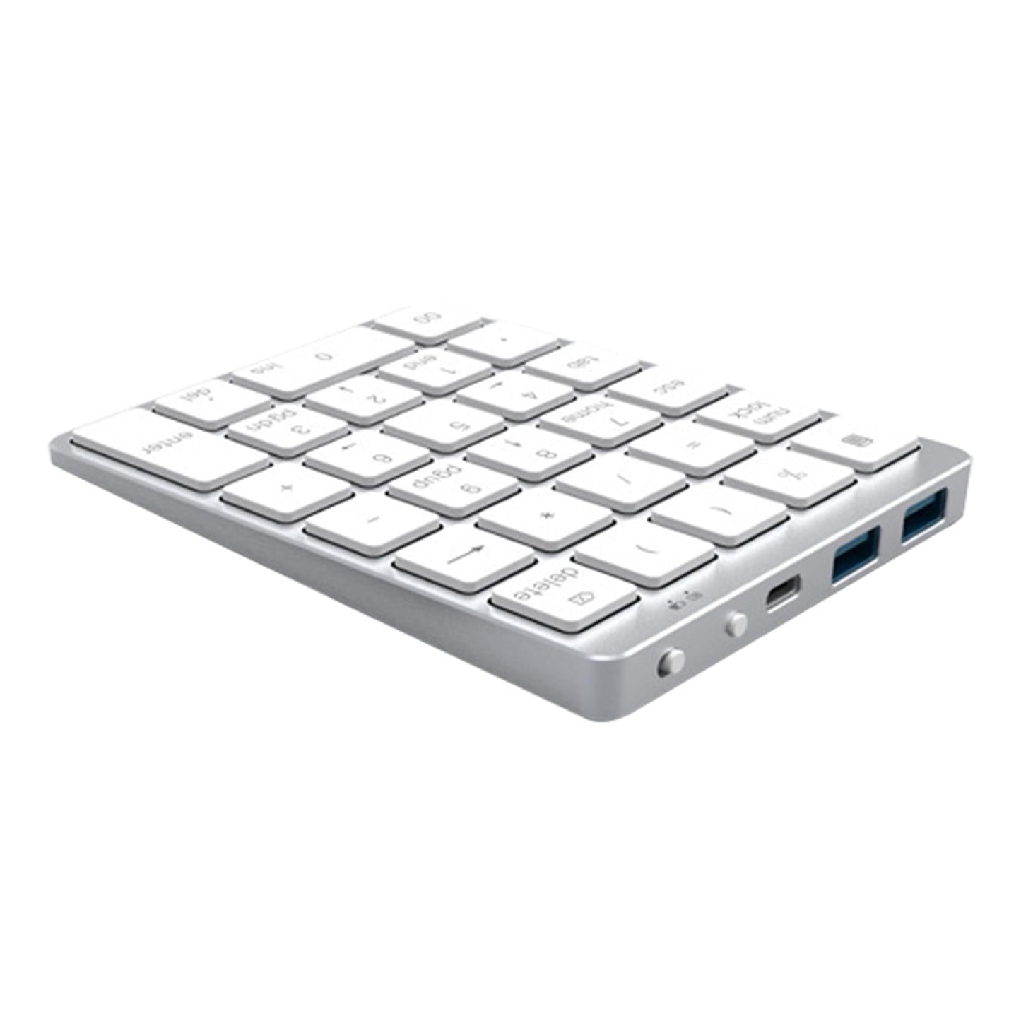 Numeric Keypad Rechargeable with USB Hub for Desktop Notebook Silver