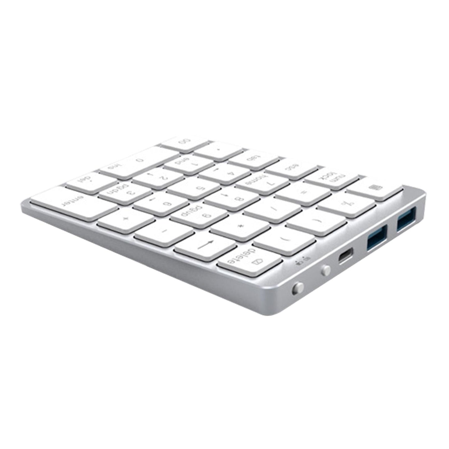 Numeric Keypad Rechargeable with USB Hub for Desktop Notebook Silver