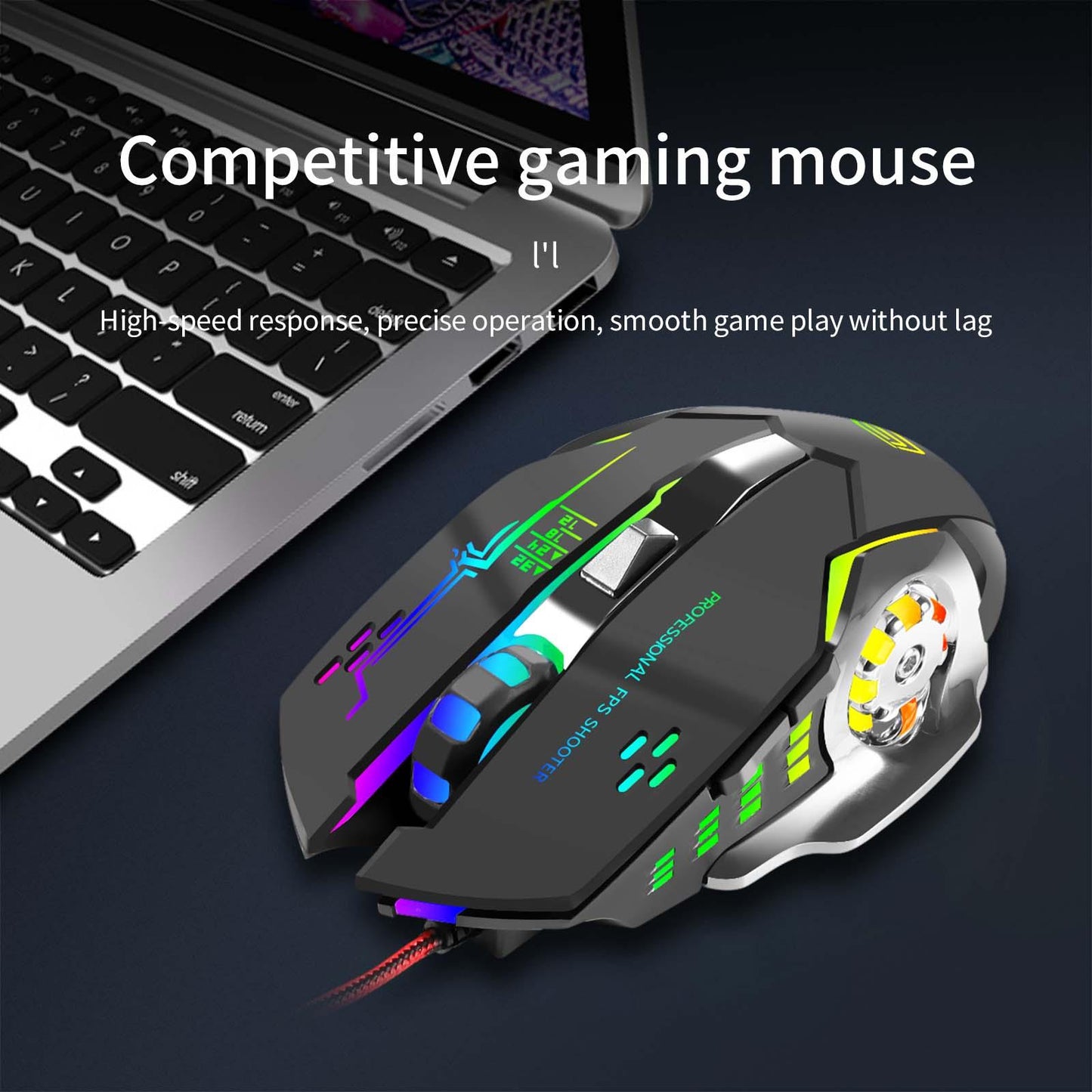 Wired Mouse Precise Operation 4 Adjustable DPI for Office Desktop Laptop