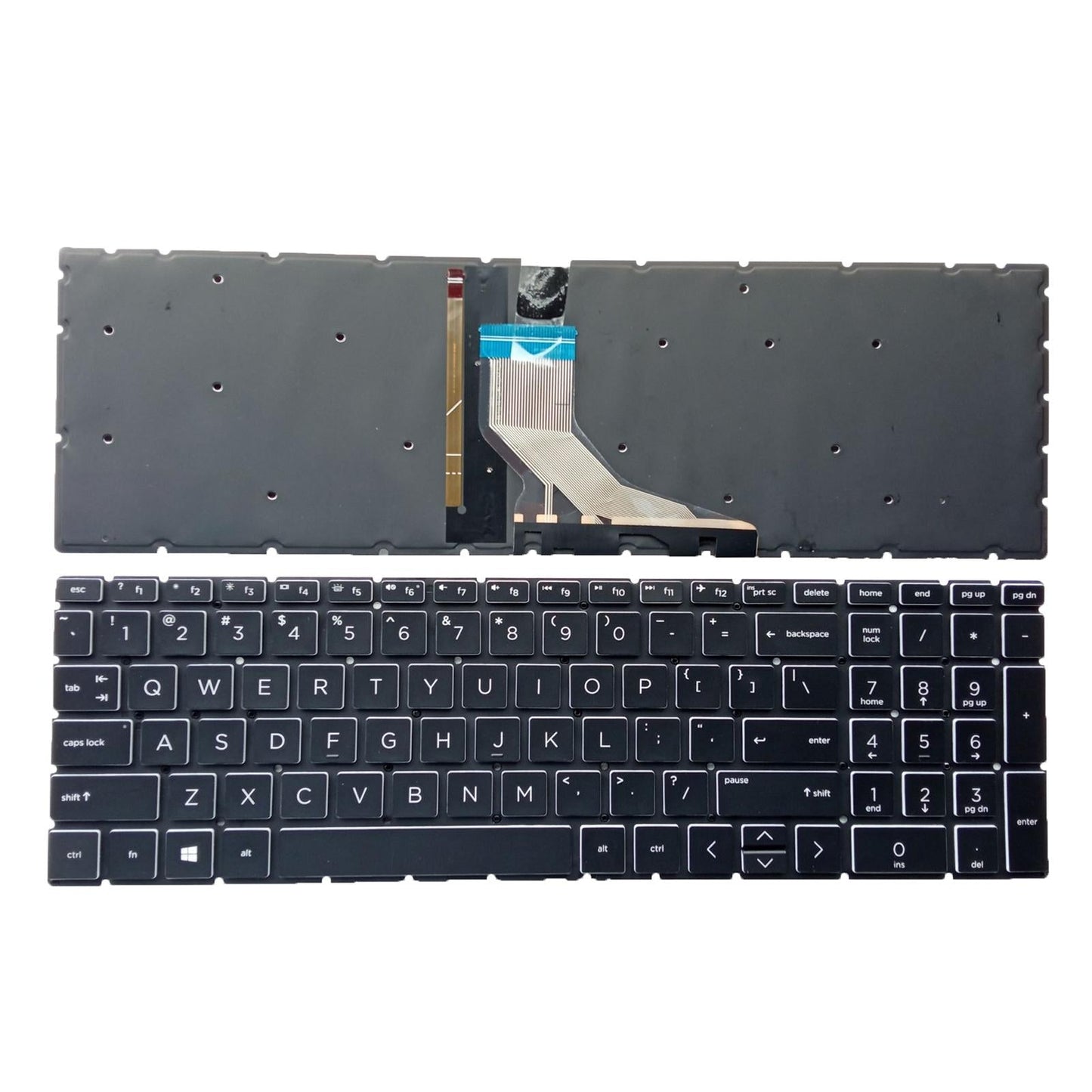 US English Keyboard Replaces for HP 15-Dx Tpn-C136 Professional Components White Letter Black