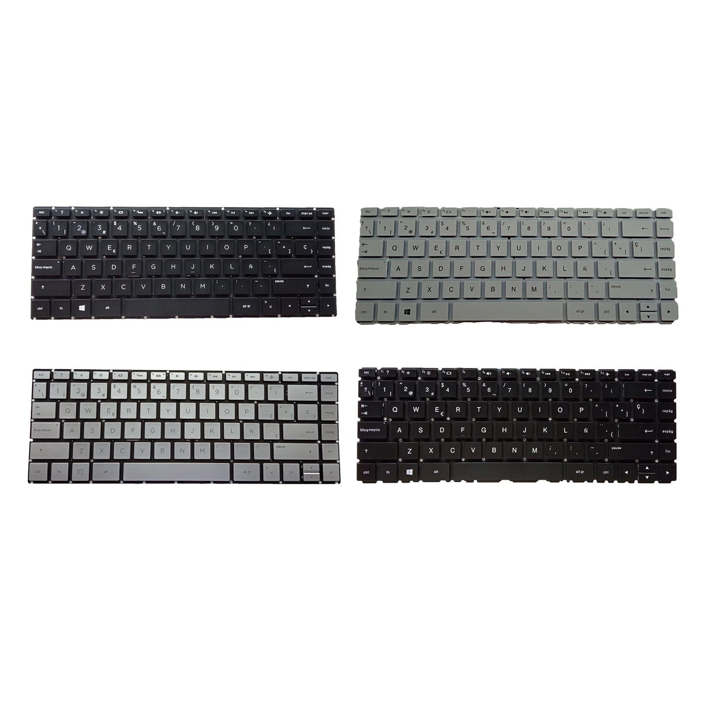Laptop Keyboard Replacement Spanish for 14-Bk Tpn-W125 Black with Backlight