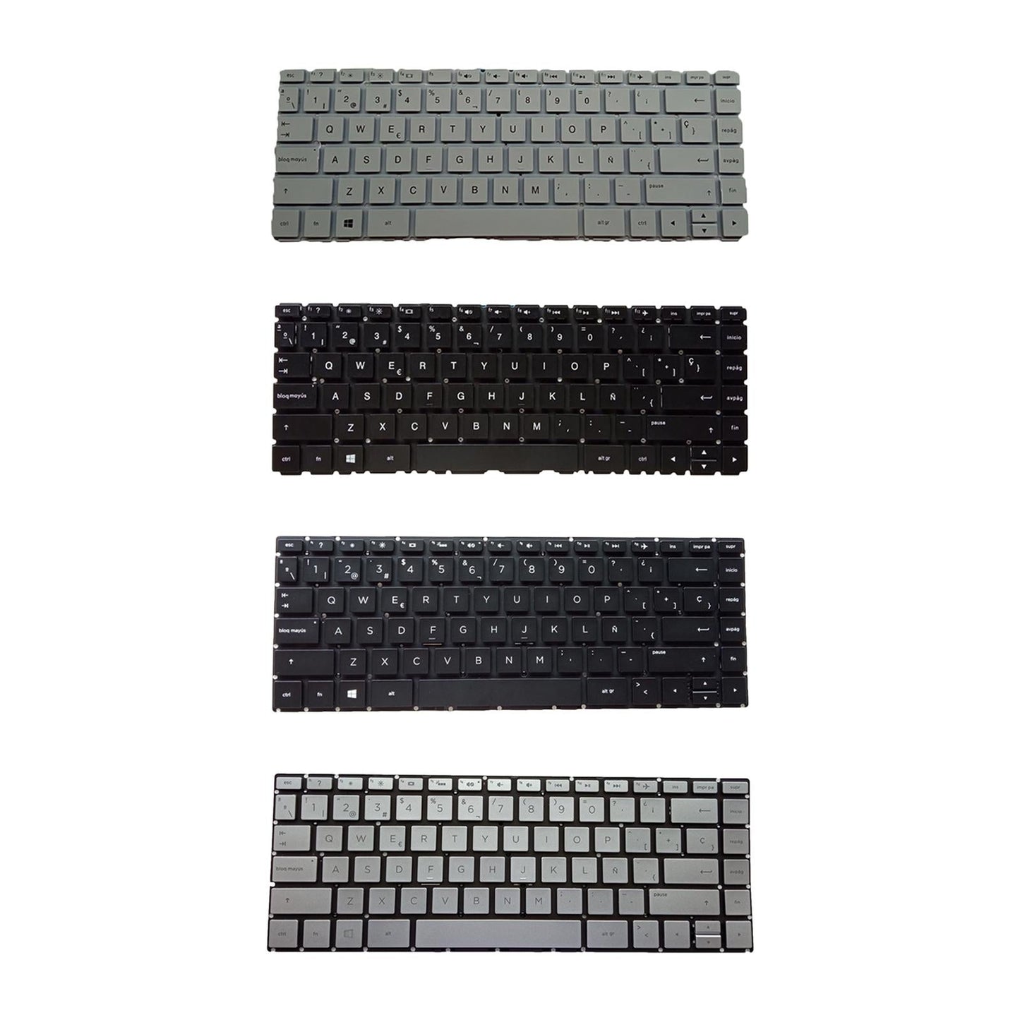 Laptop Keyboard Replacement Spanish for 14-Bk Tpn-W125 Black with Backlight