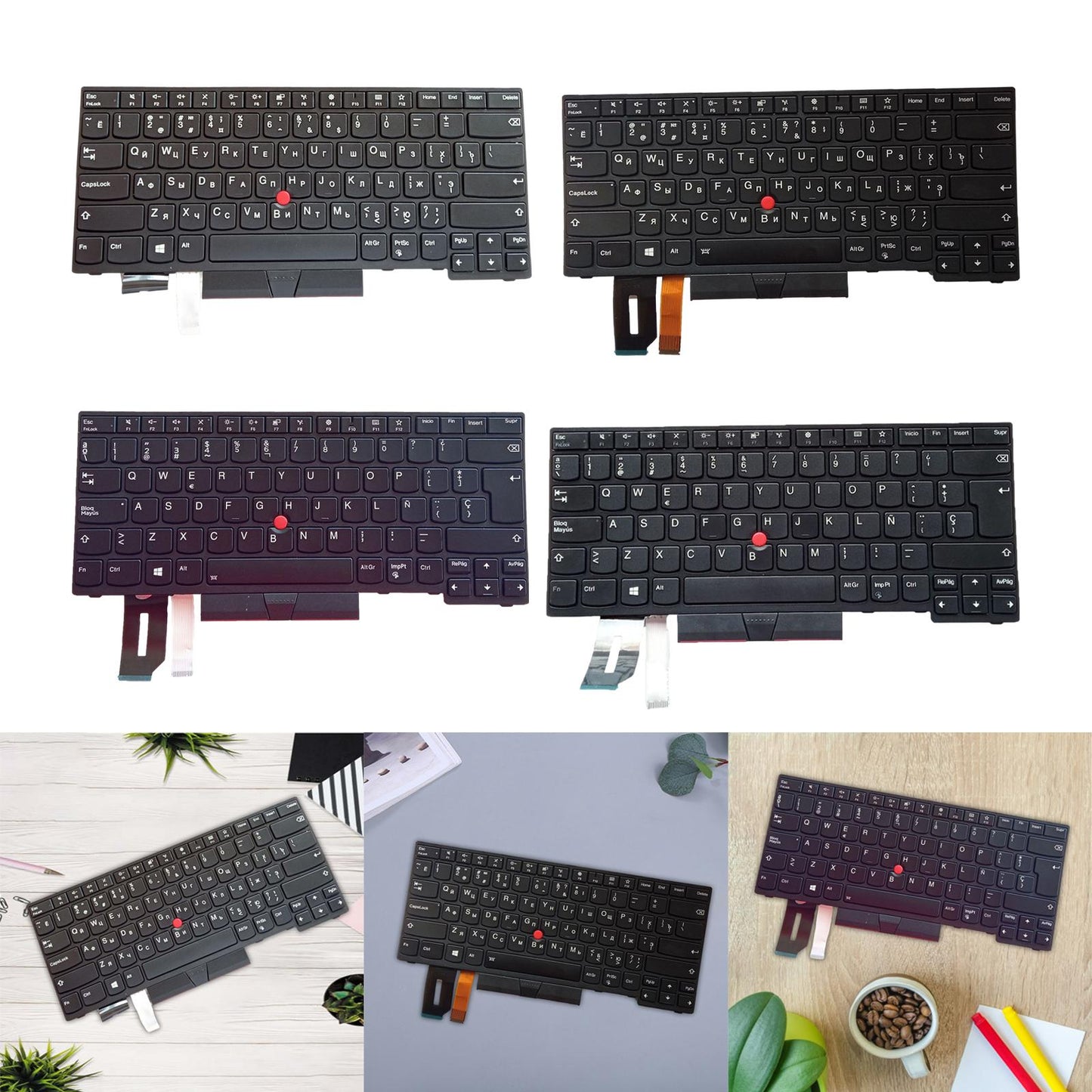 Russian Keyboard Russian Layout with Pointer for E480 E490 No Backlit